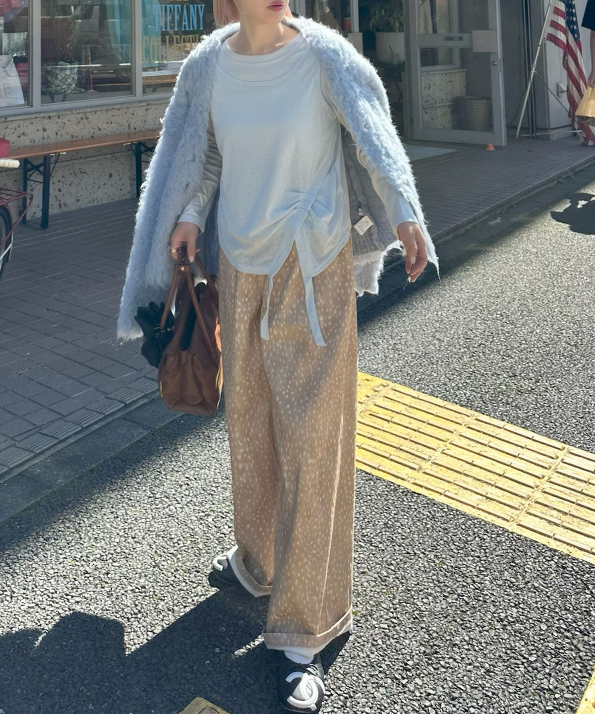 レイヤード完成してますトップス【サックスブルー】