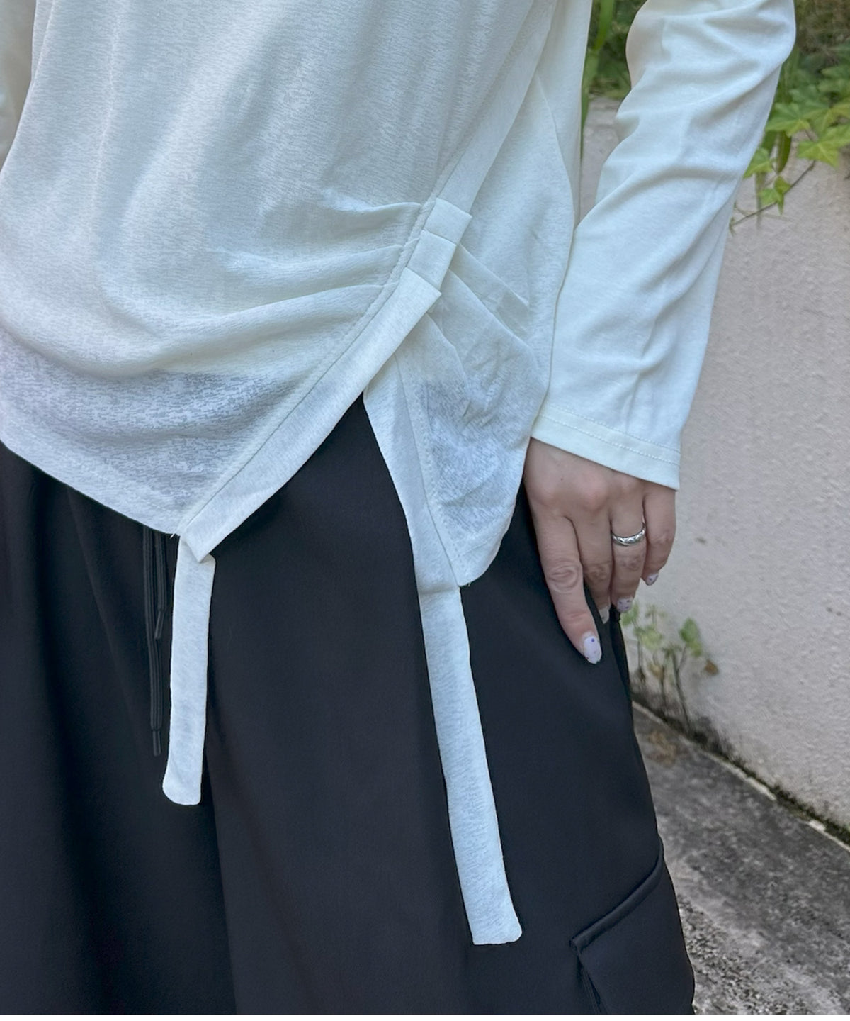 レイヤード完成してますトップス【オフホワイト】