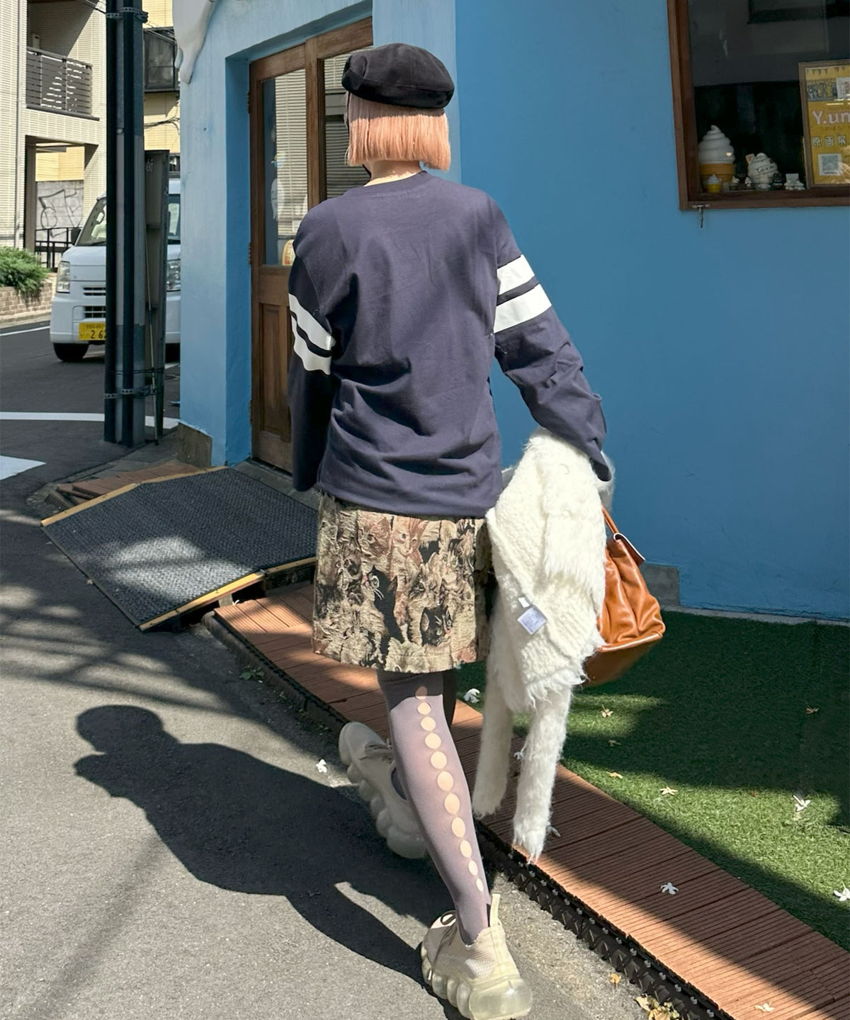 穴あきニーハイソックス【グレー】