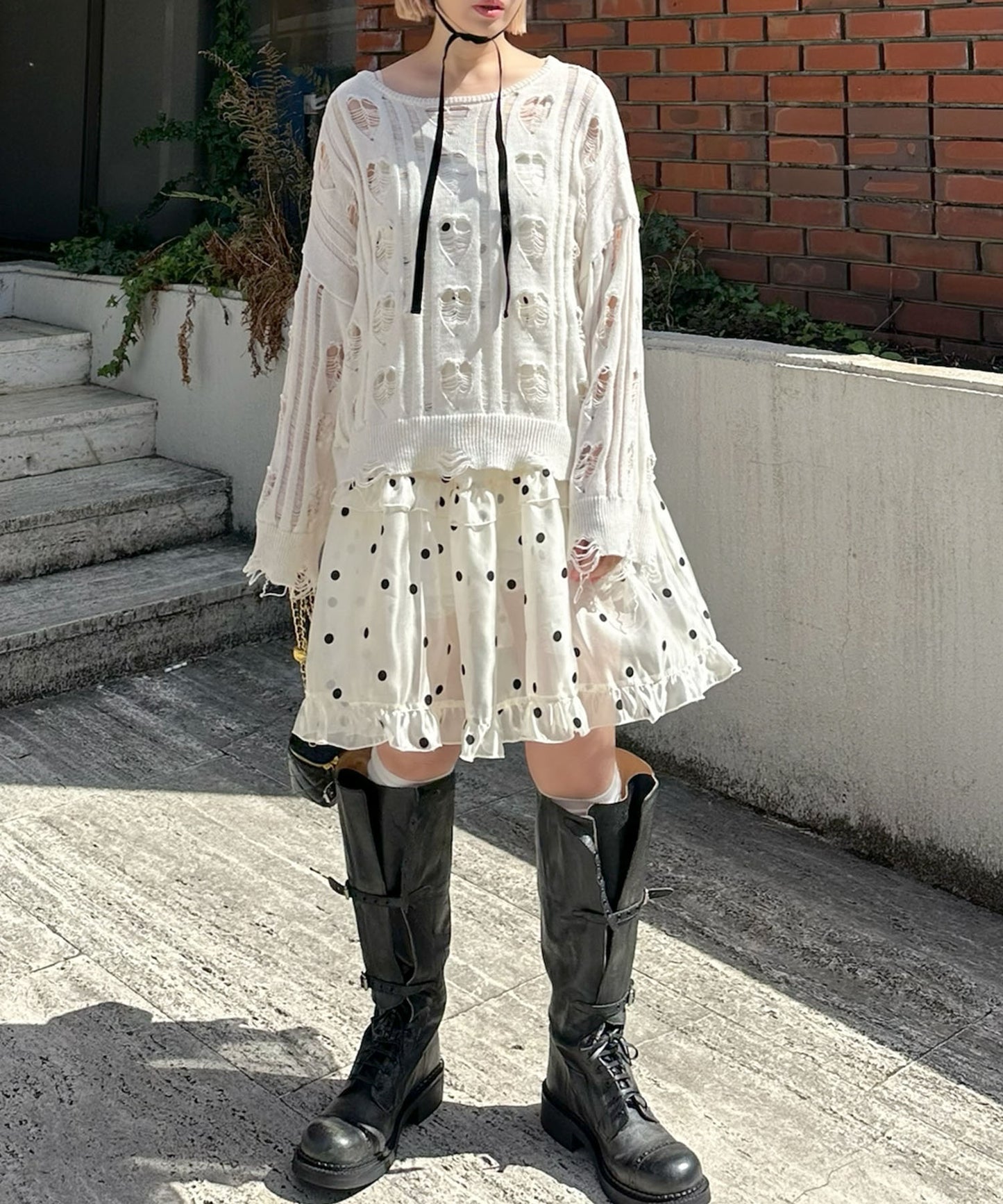 フリルティアードキャミワンピミニ【ホワイト系その他】