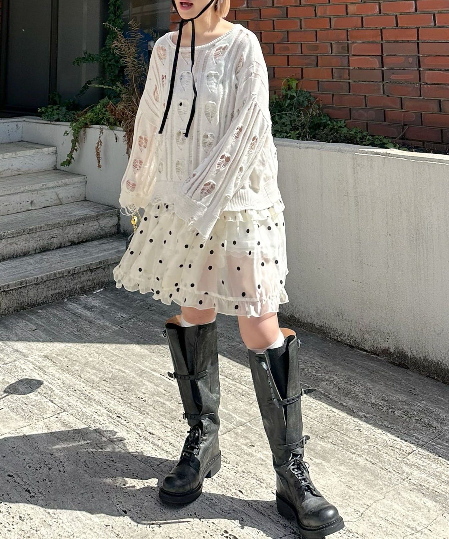 フリルティアードキャミワンピミニ【ホワイト系その他】