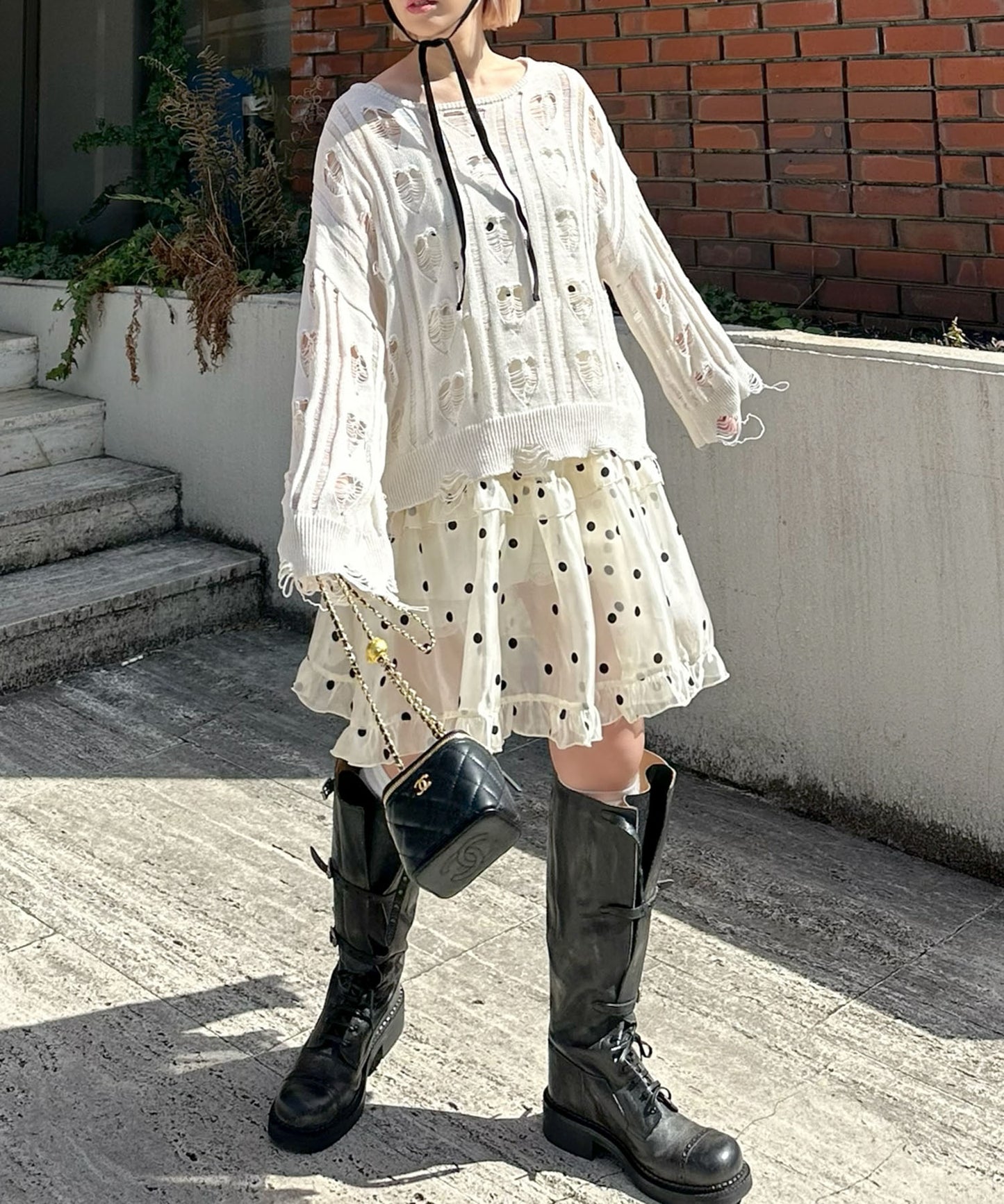 フリルティアードキャミワンピミニ【ホワイト系その他】