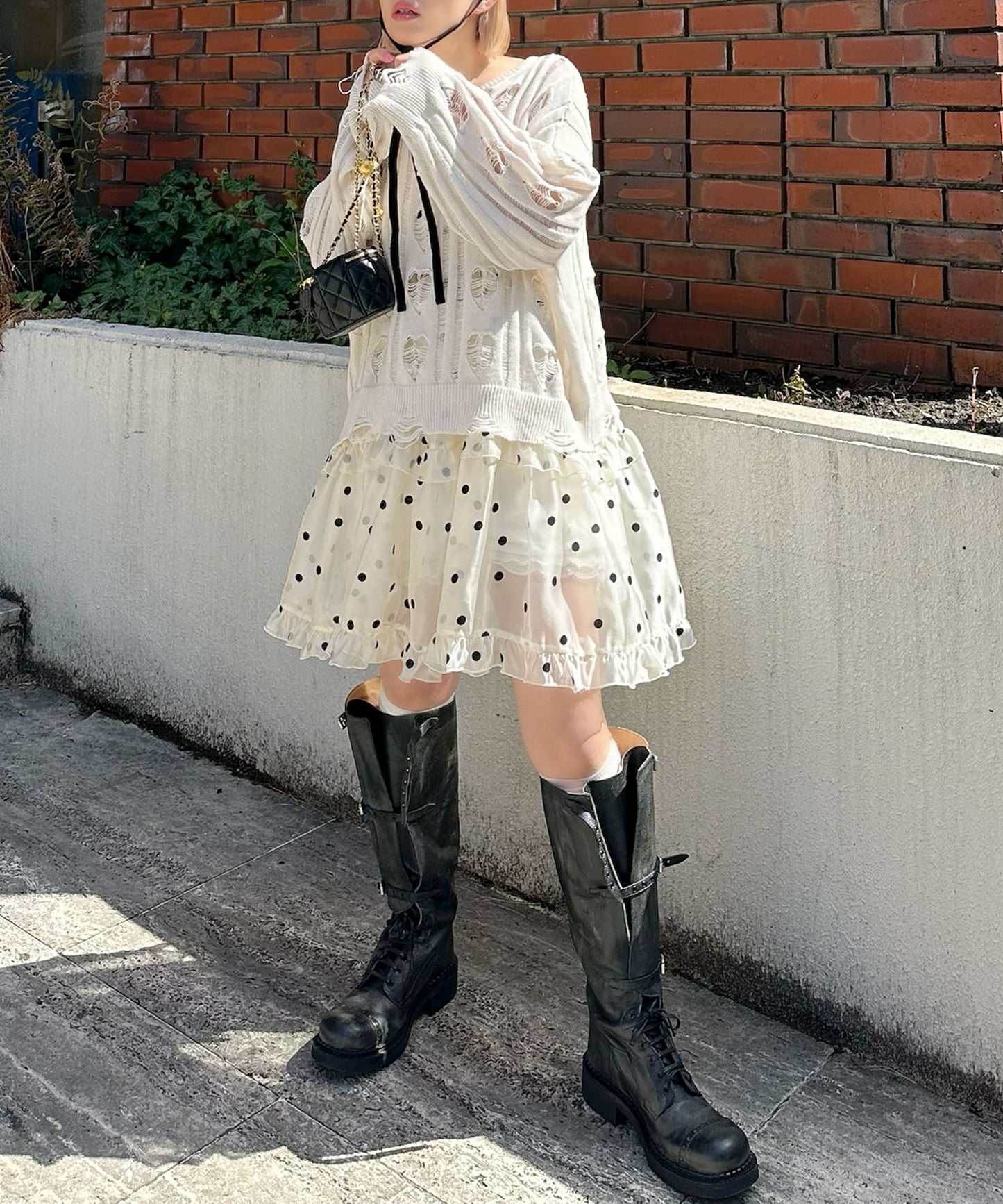 フリルティアードキャミワンピミニ【ホワイト系その他】