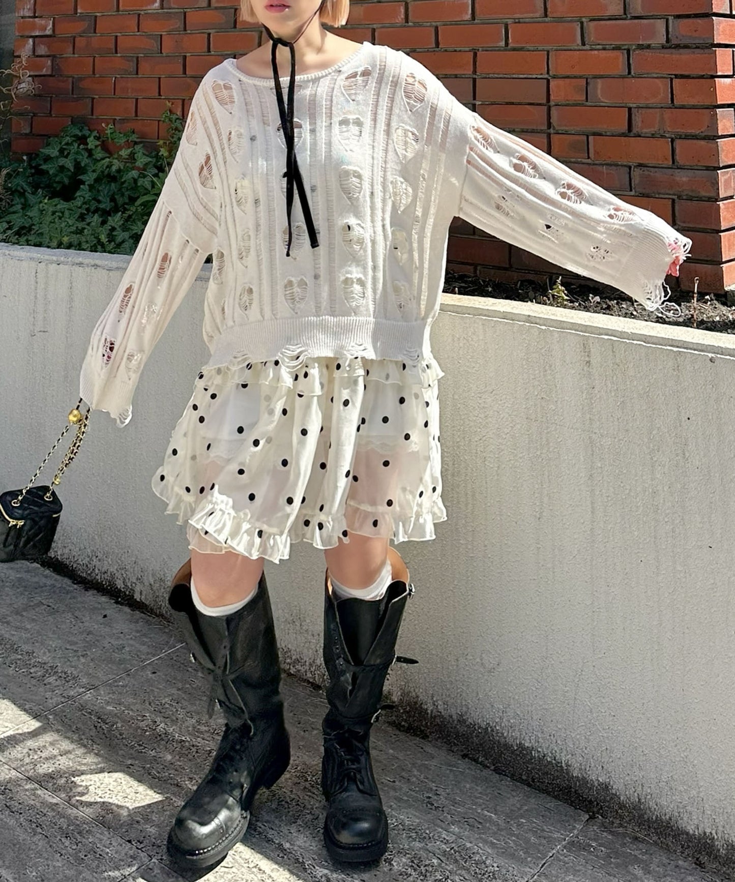 フリルティアードキャミワンピミニ【ホワイト系その他】