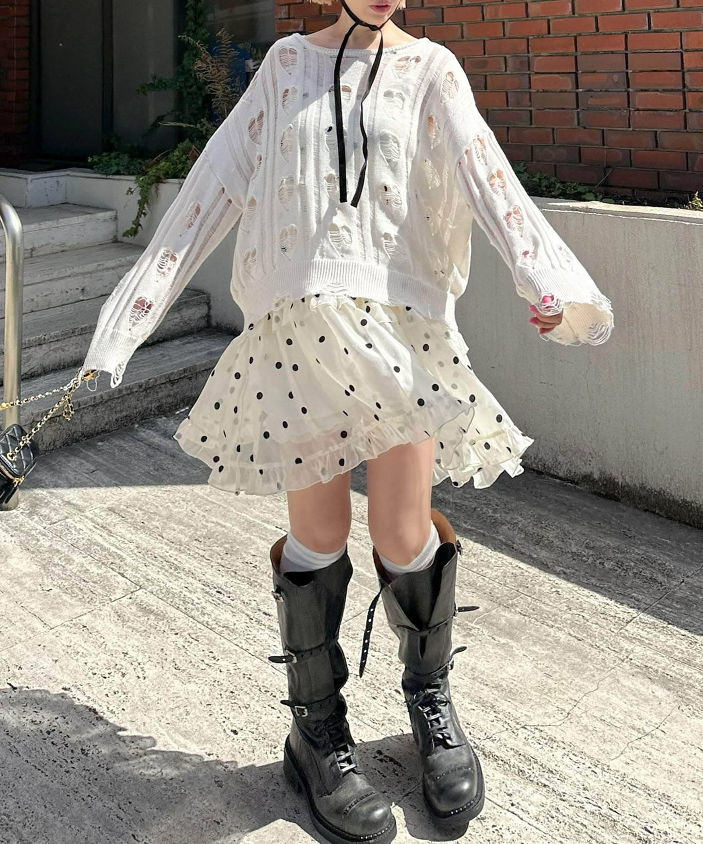 フリルティアードキャミワンピミニ【ホワイト系その他】