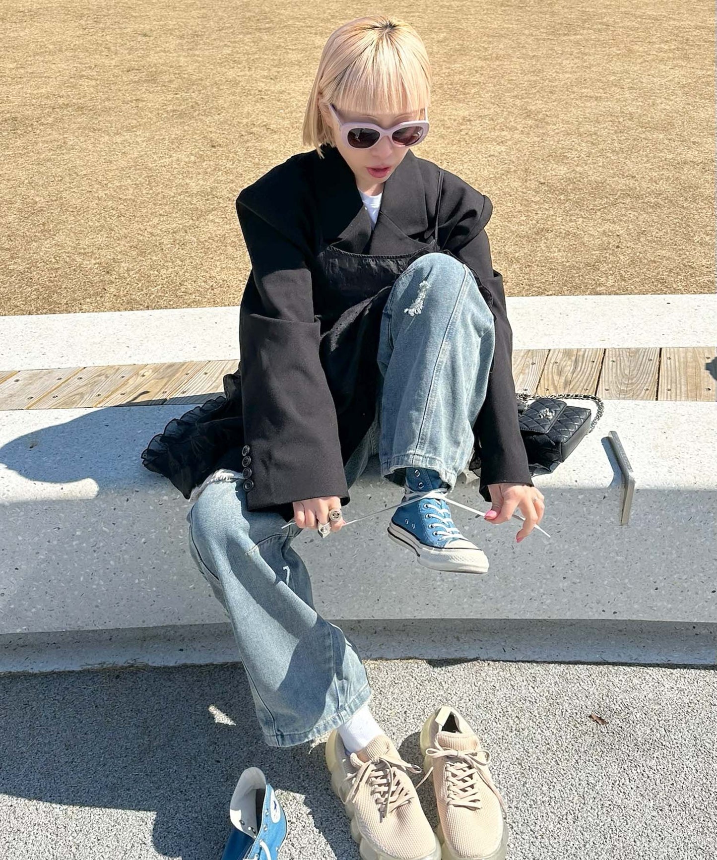 フリルティアードキャミワンピミニ【ブラック系その他】