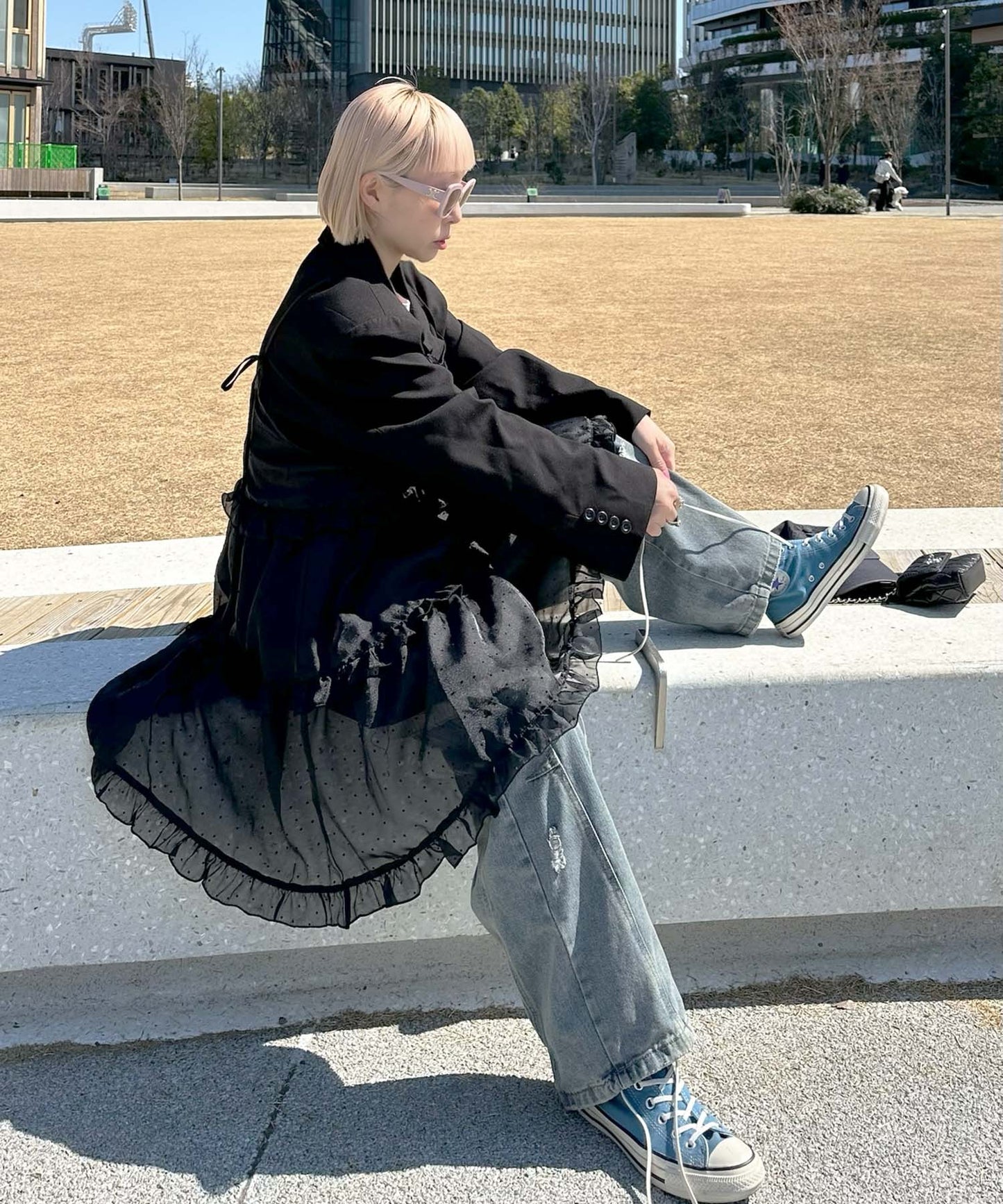 フリルティアードキャミワンピミニ【ブラック系その他】