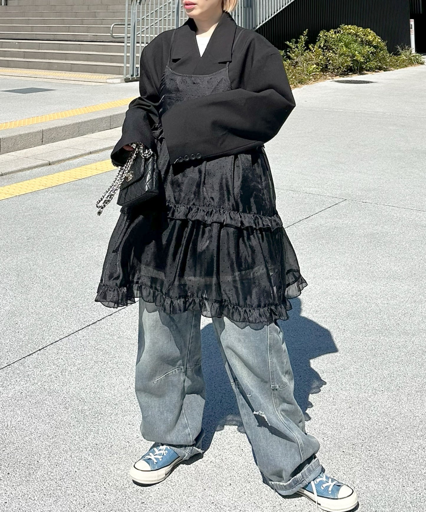 フリルティアードキャミワンピミニ【ブラック系その他】