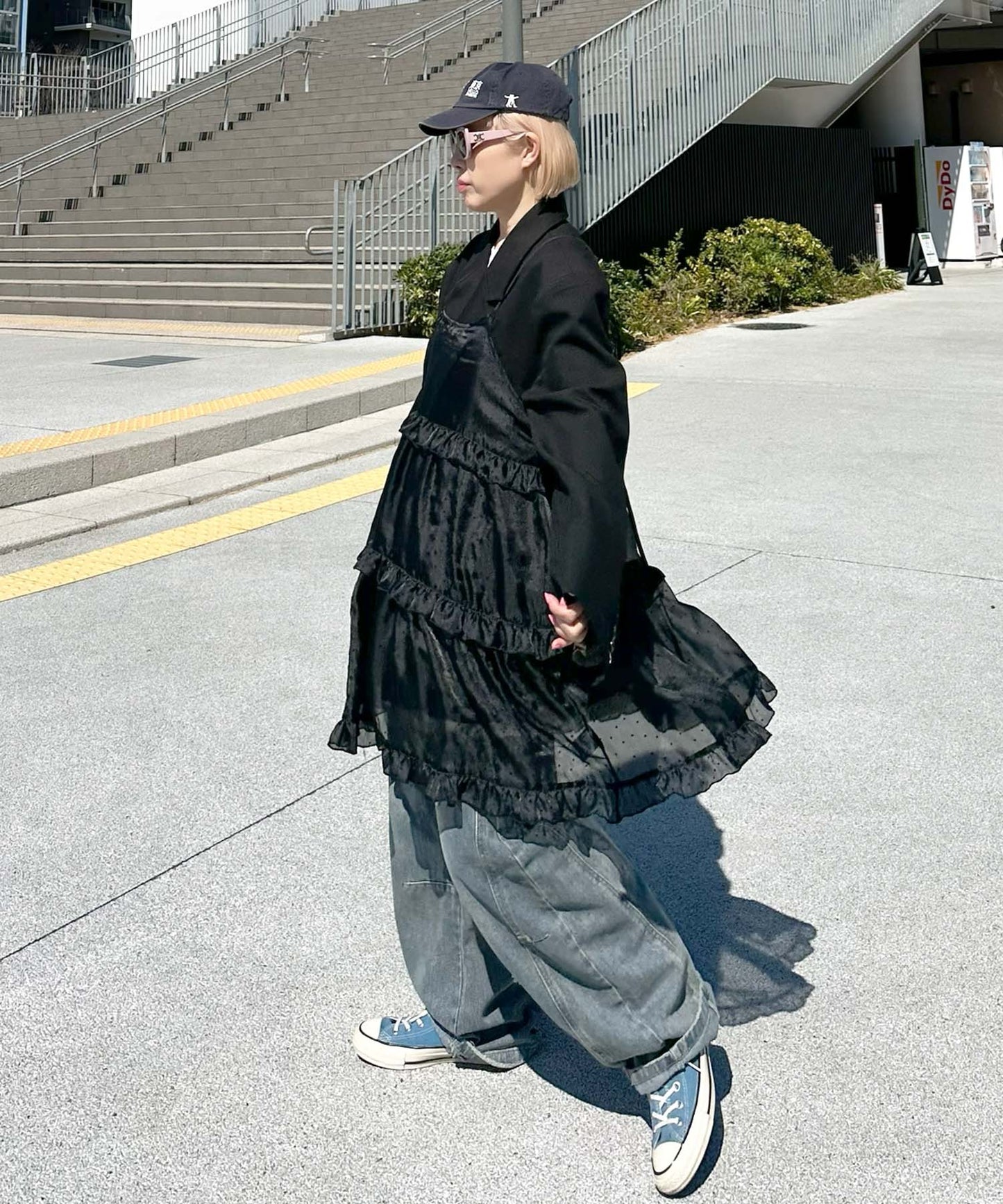 フリルティアードキャミワンピミニ【ブラック系その他】