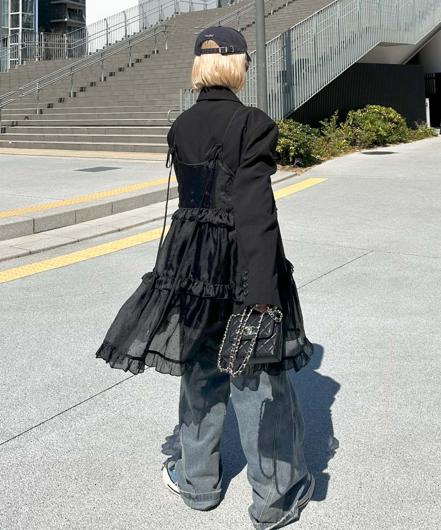 フリルティアードキャミワンピミニ【ブラック系その他】