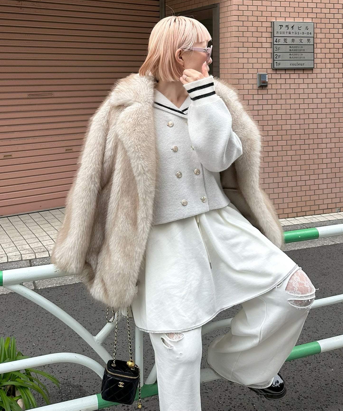 ダメージスウェパンとフレアスカートのセット【オフホワイト】