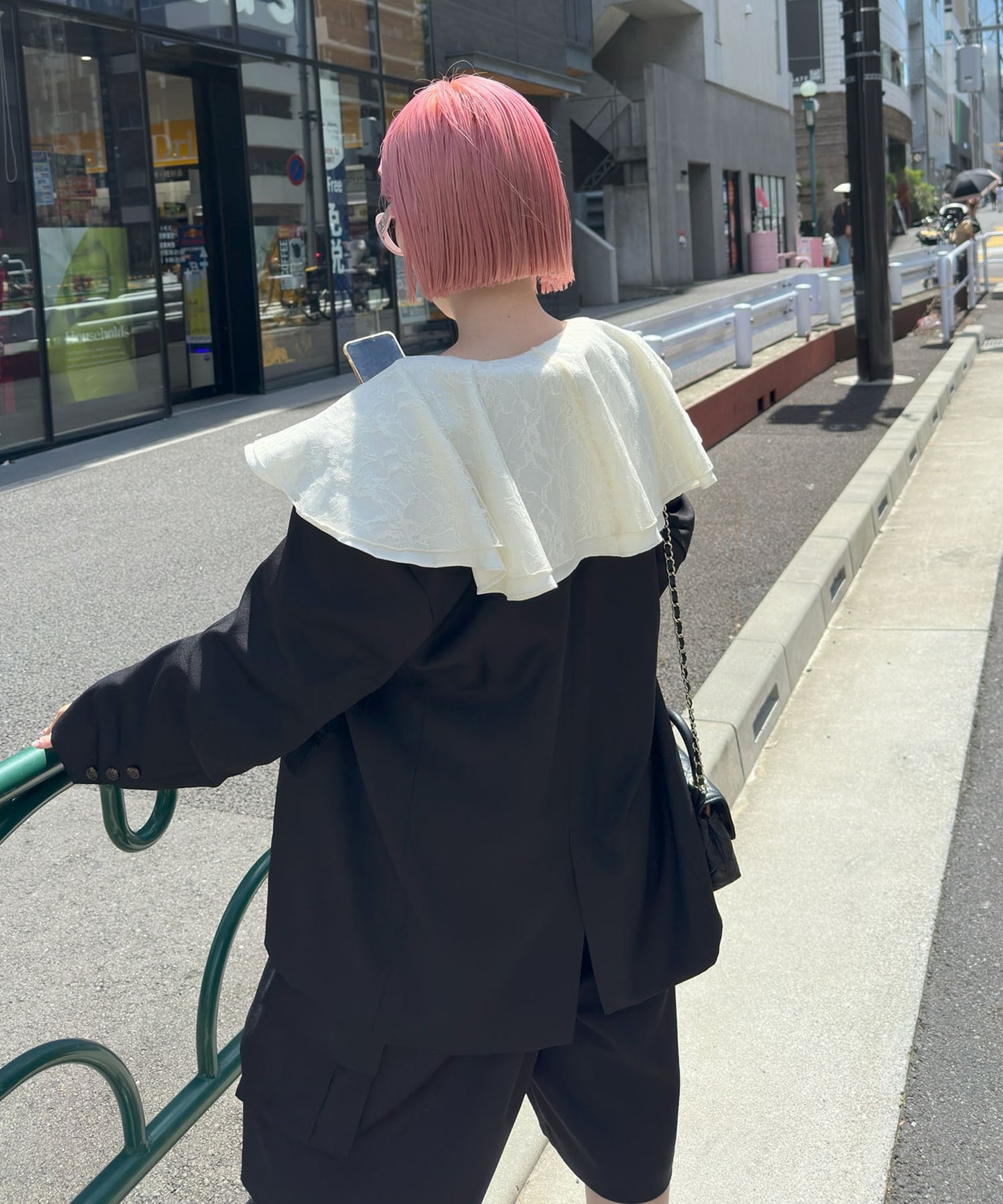 【セットアップで着られる】けっこうおっきめのかっこいいジャケット【ブラック】