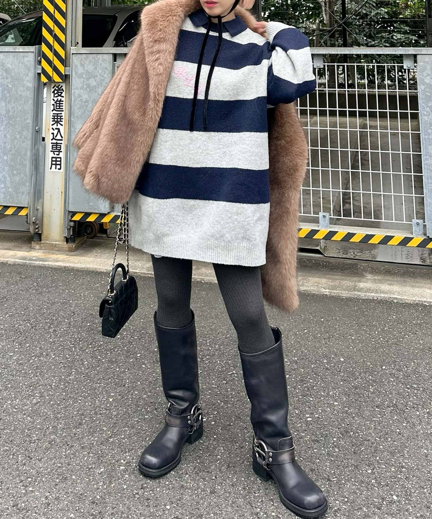 ALYポロワンピ【ネイビー】