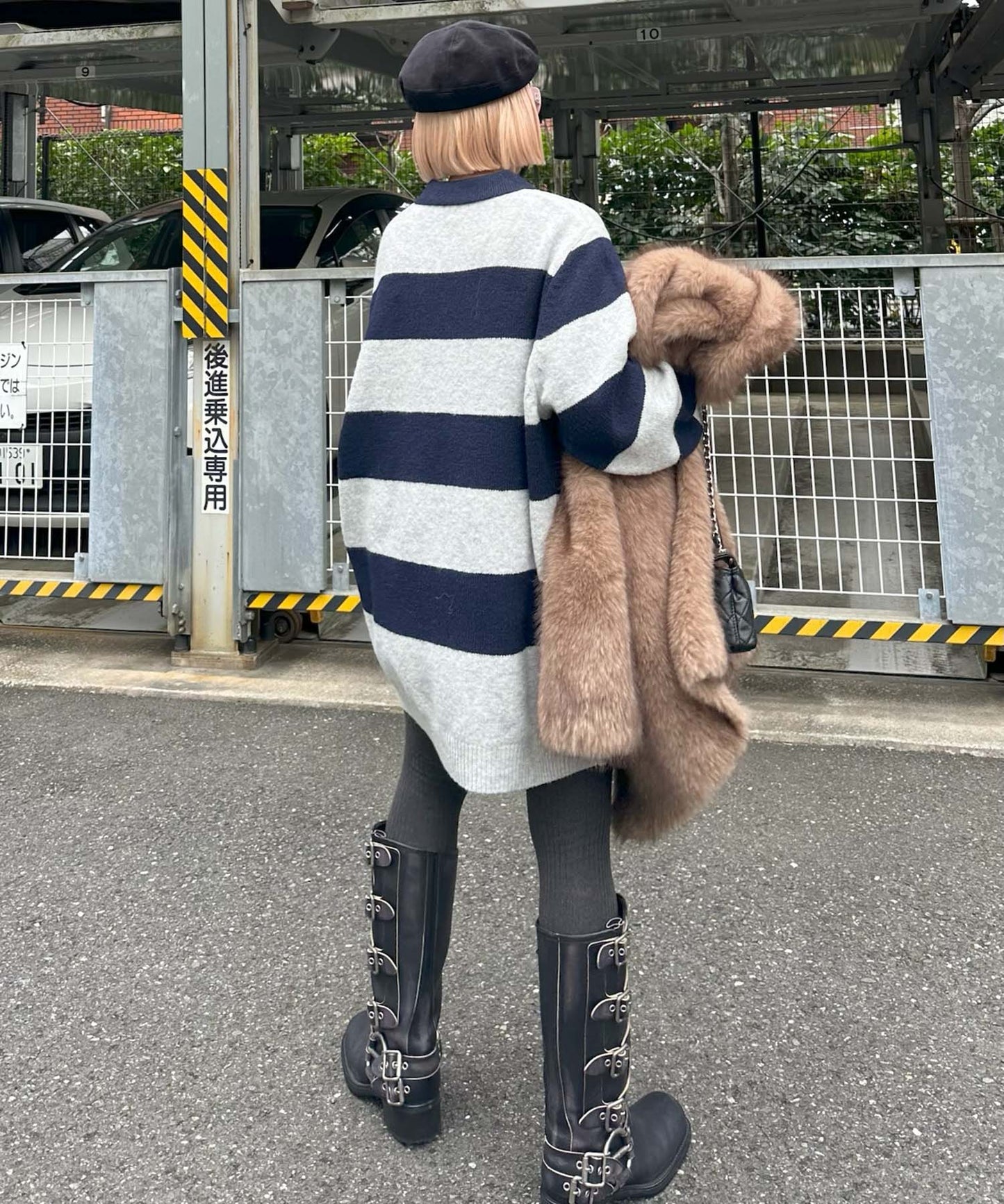 ALYポロワンピ【ネイビー】