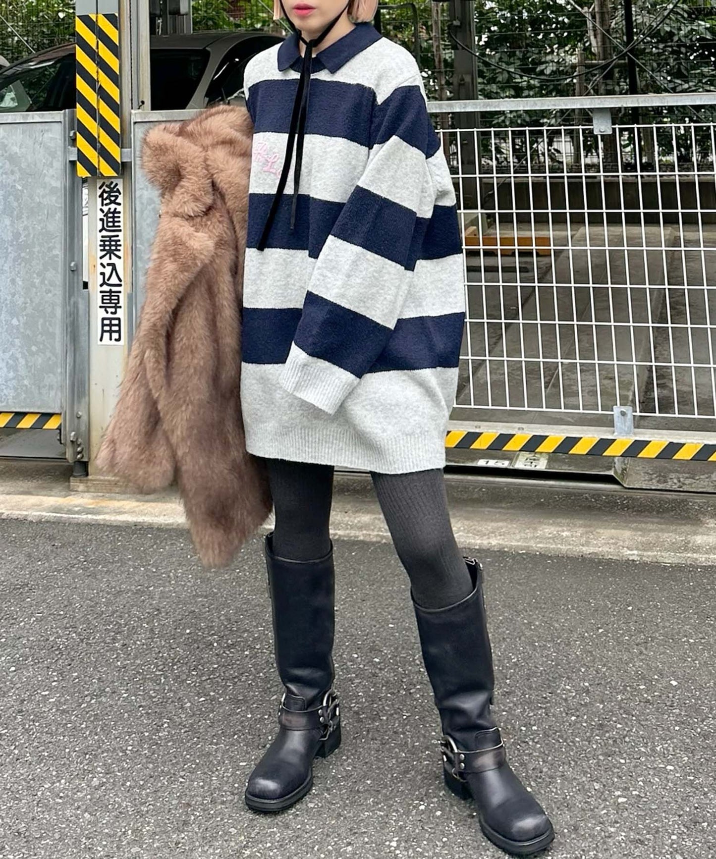 ALYポロワンピ【ネイビー】