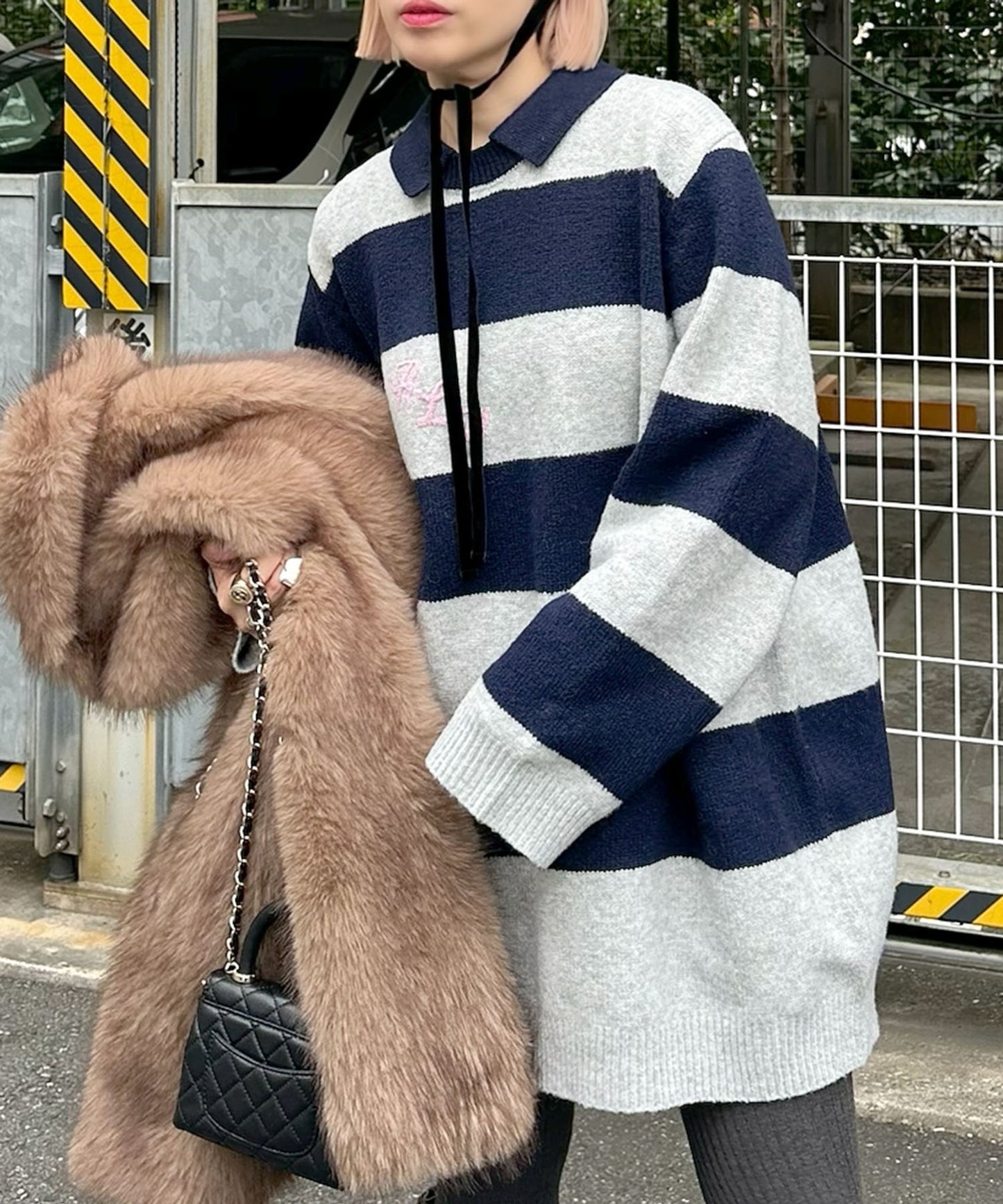 ALYポロワンピ【ネイビー】