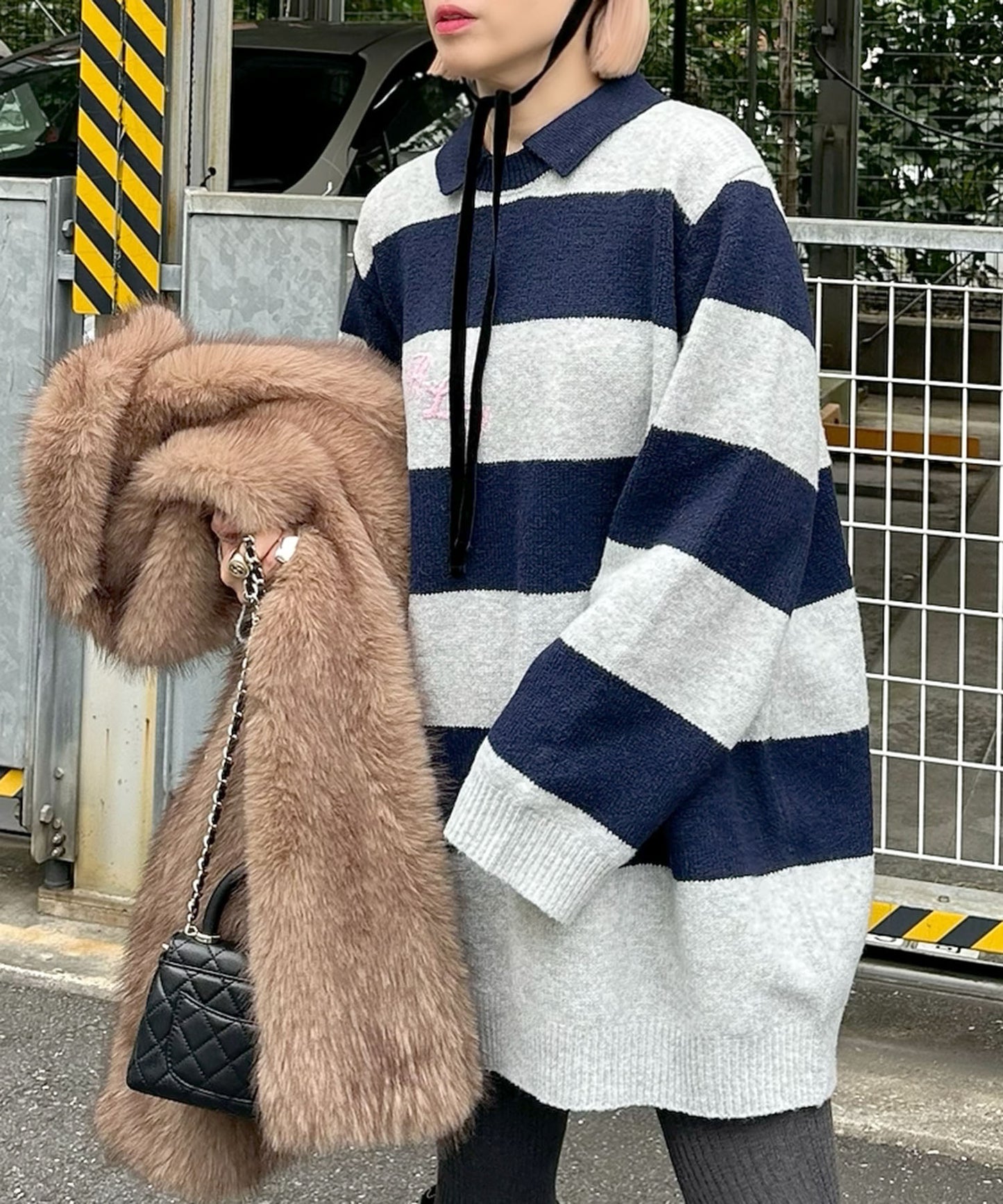 ALYポロワンピ【ネイビー】