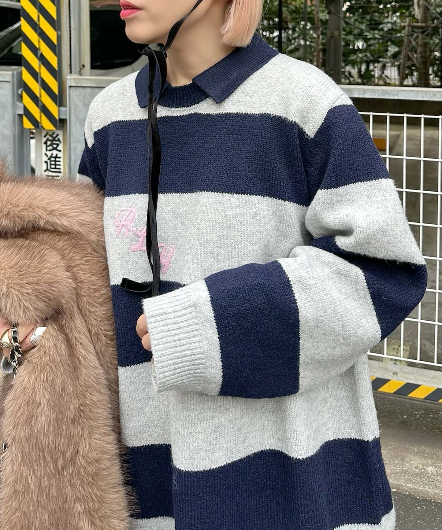 ALYポロワンピ【ネイビー】