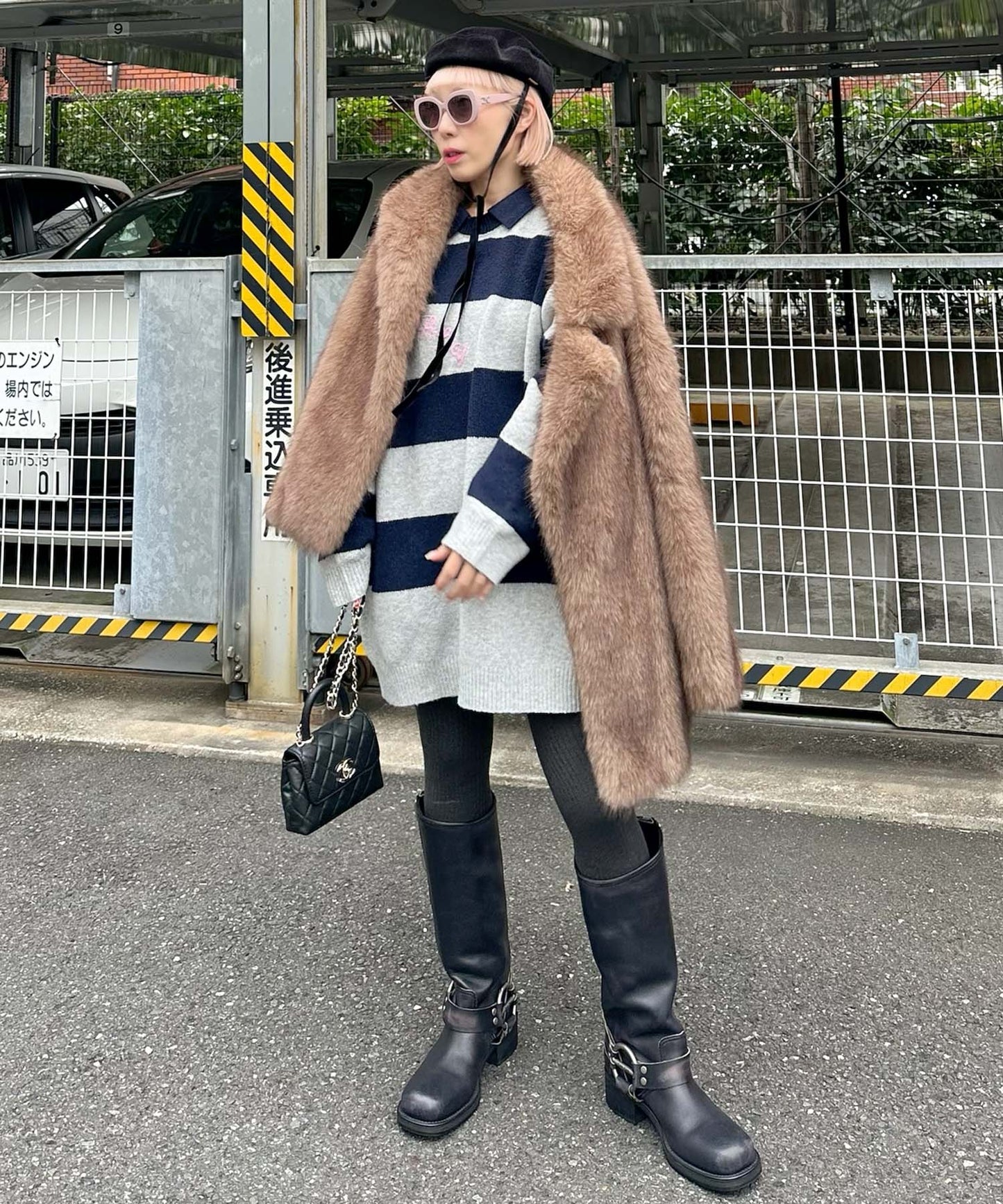 ALYポロワンピ【ネイビー】