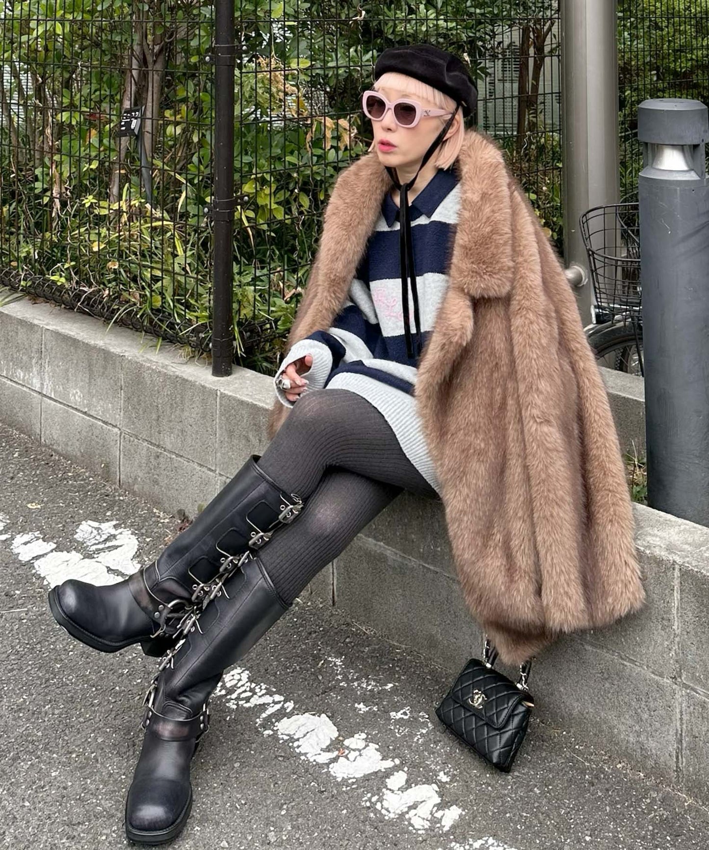 ALYポロワンピ【ネイビー】