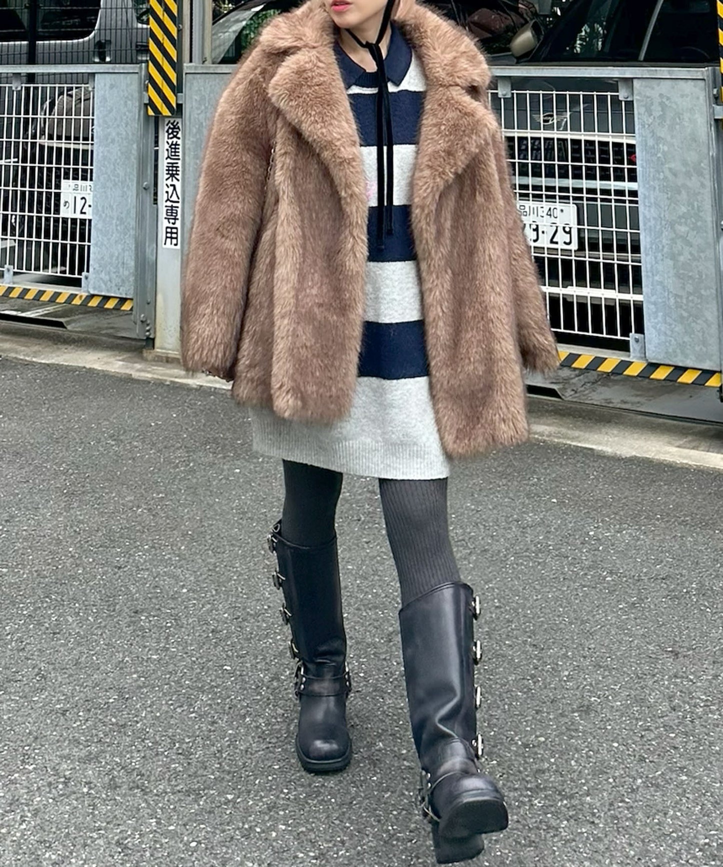 ALYポロワンピ【ネイビー】