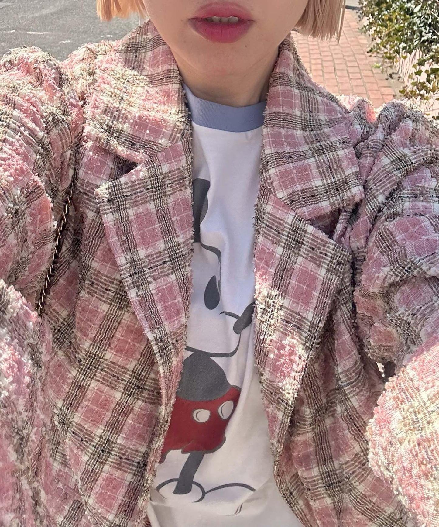 【セットアップで着られる】チェックシャツジャケット【ピンク】