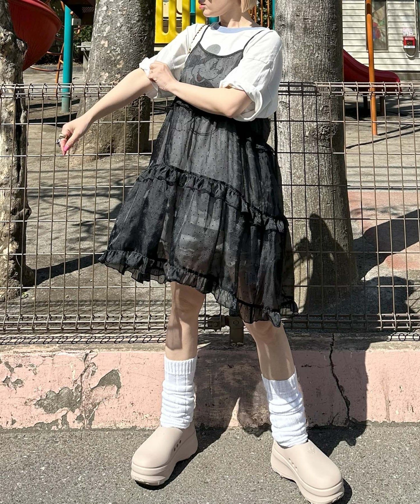 フリルティアードキャミワンピミニ【ブラック系その他】