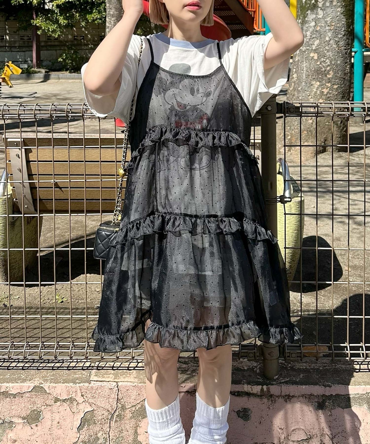 フリルティアードキャミワンピミニ【ブラック系その他】