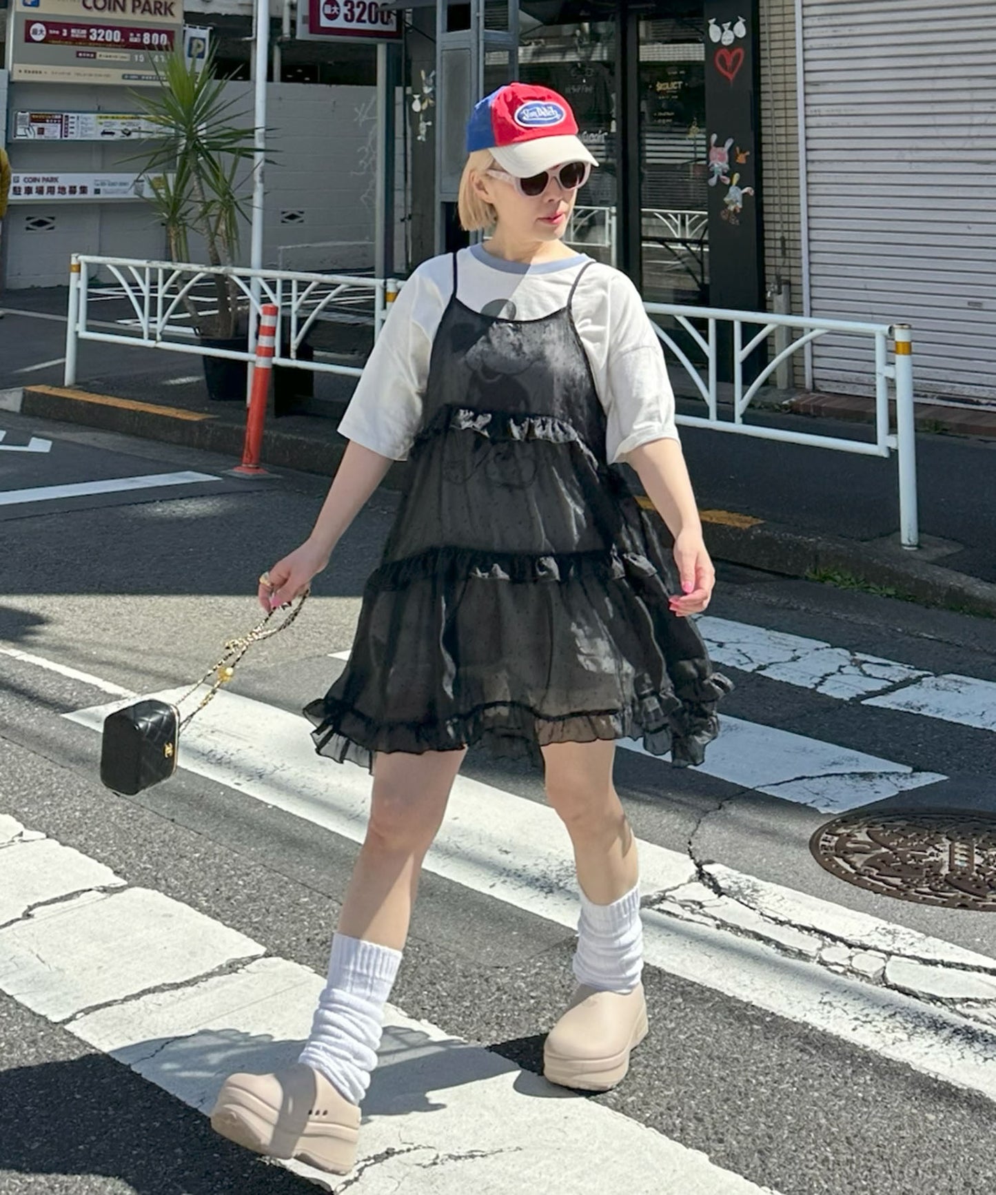 フリルティアードキャミワンピミニ【ブラック系その他】