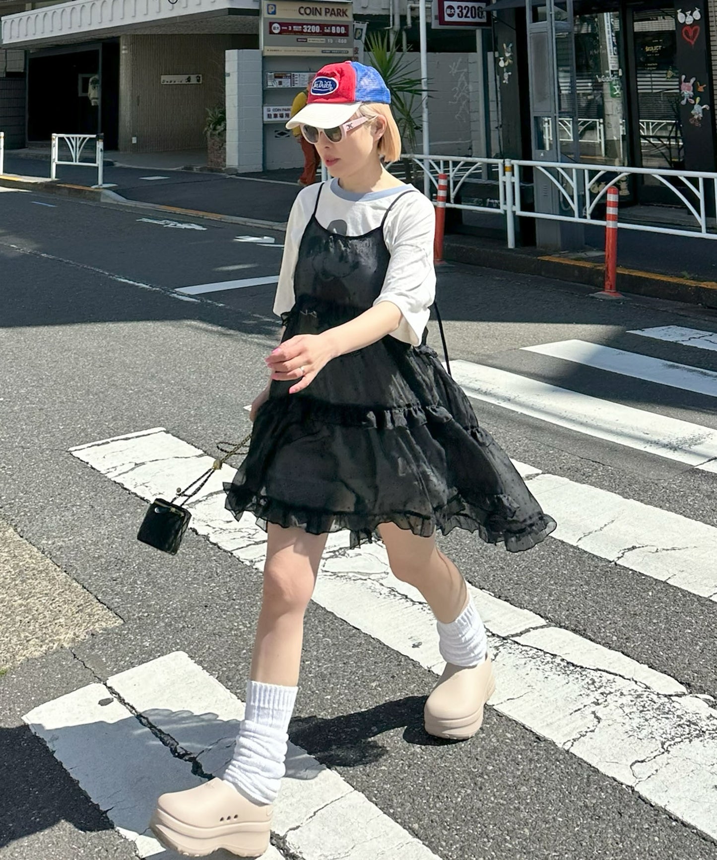 フリルティアードキャミワンピミニ【ブラック系その他】