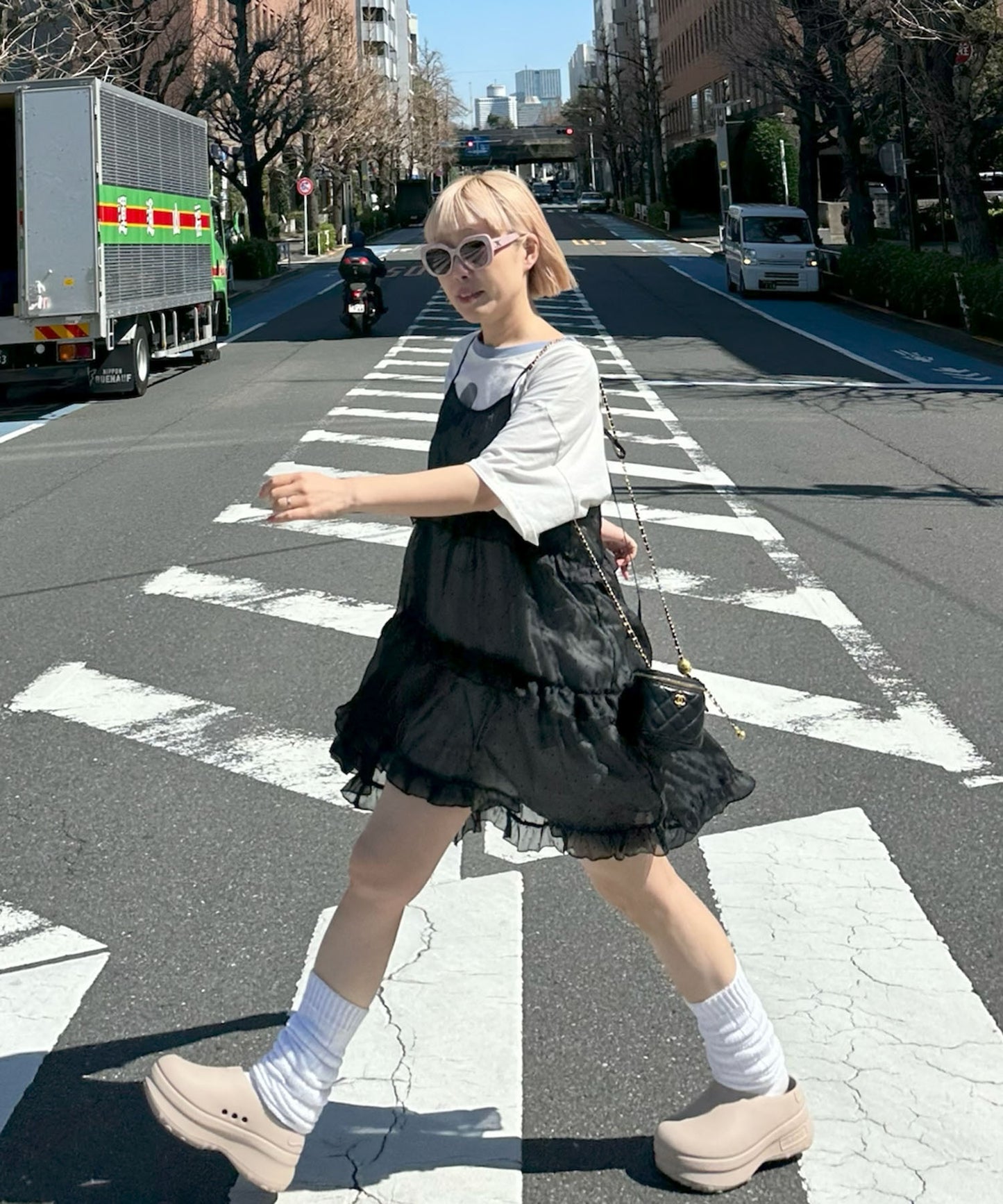 フリルティアードキャミワンピミニ【ブラック系その他】