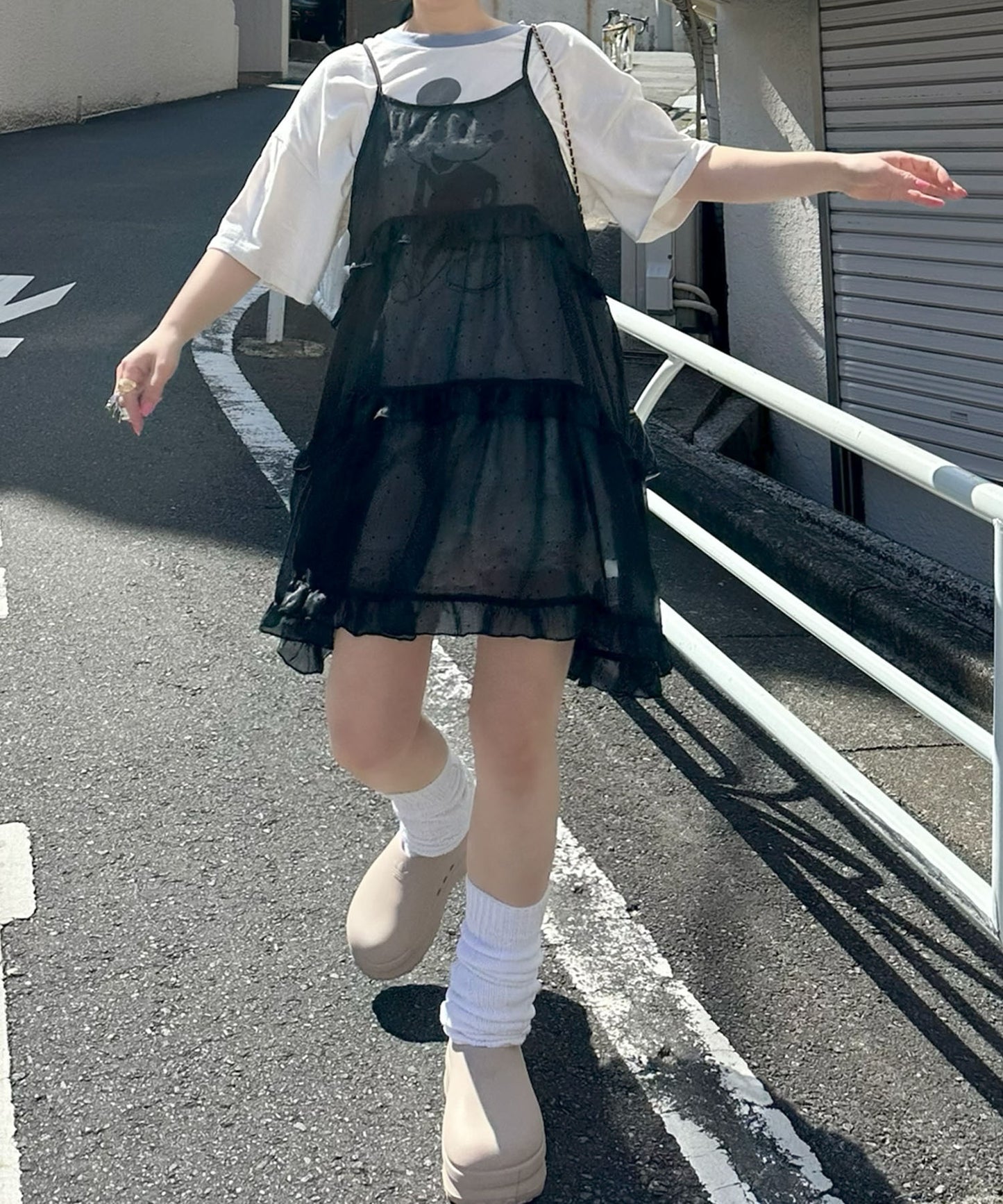 フリルティアードキャミワンピミニ【ブラック系その他】