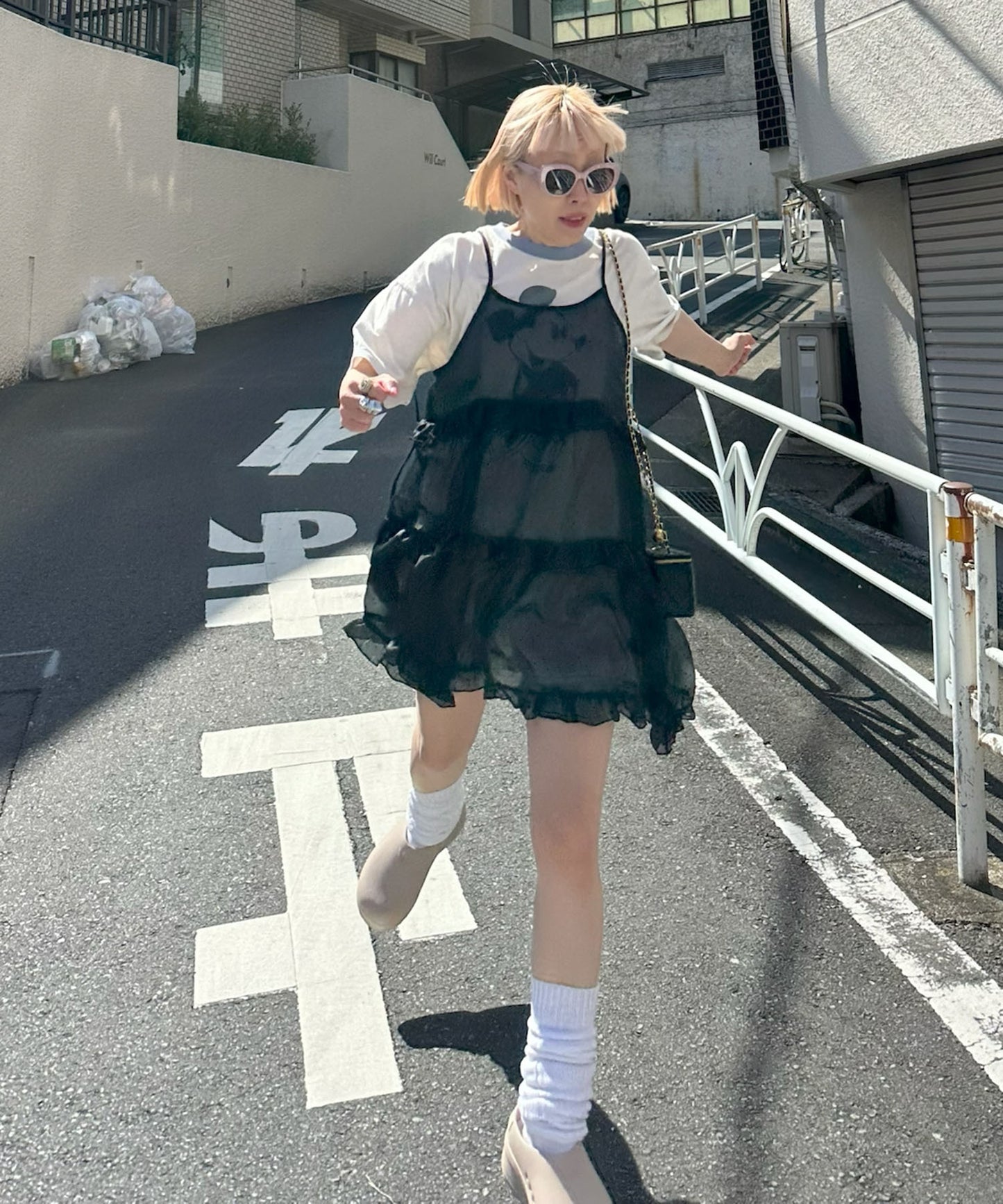 フリルティアードキャミワンピミニ【ブラック系その他】