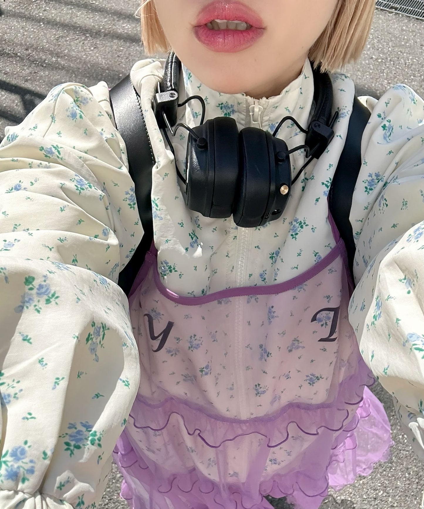 フリルティアードキャミワンピ【ラベンダー】