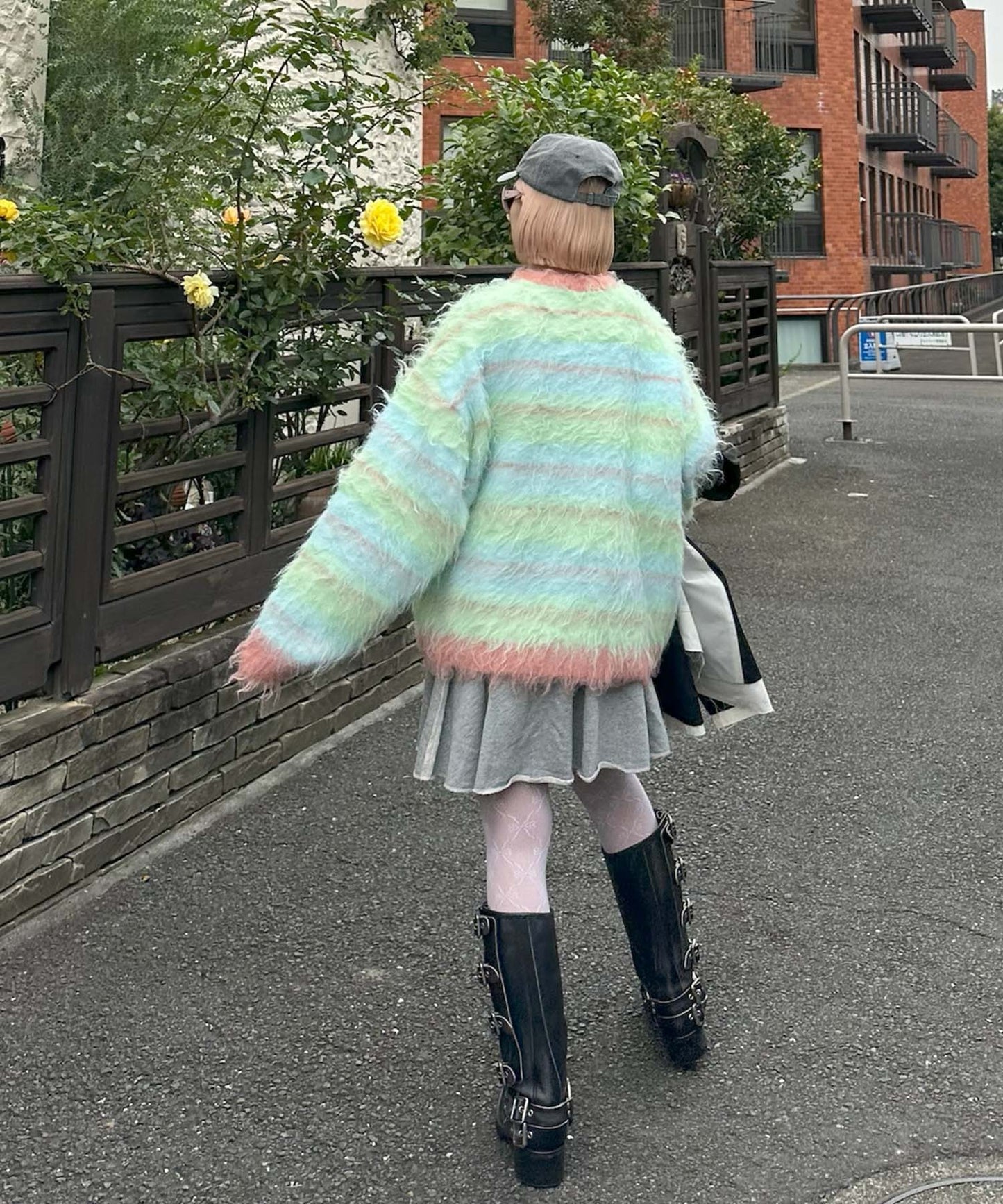 ダメージスウェパンとフレアスカートのセット【グレー】