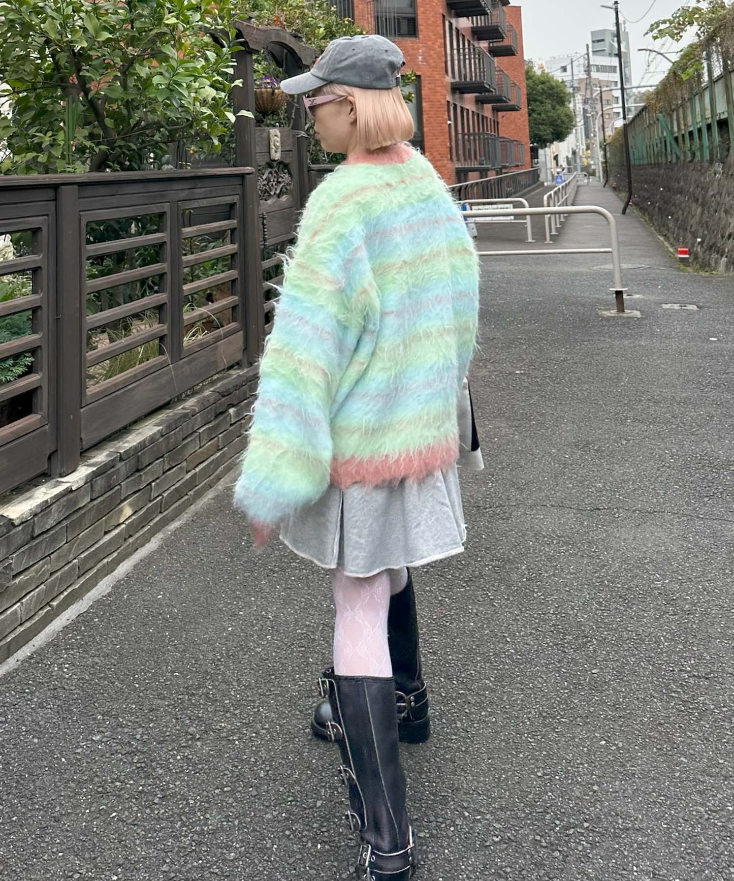 ダメージスウェパンとフレアスカートのセット【グレー】