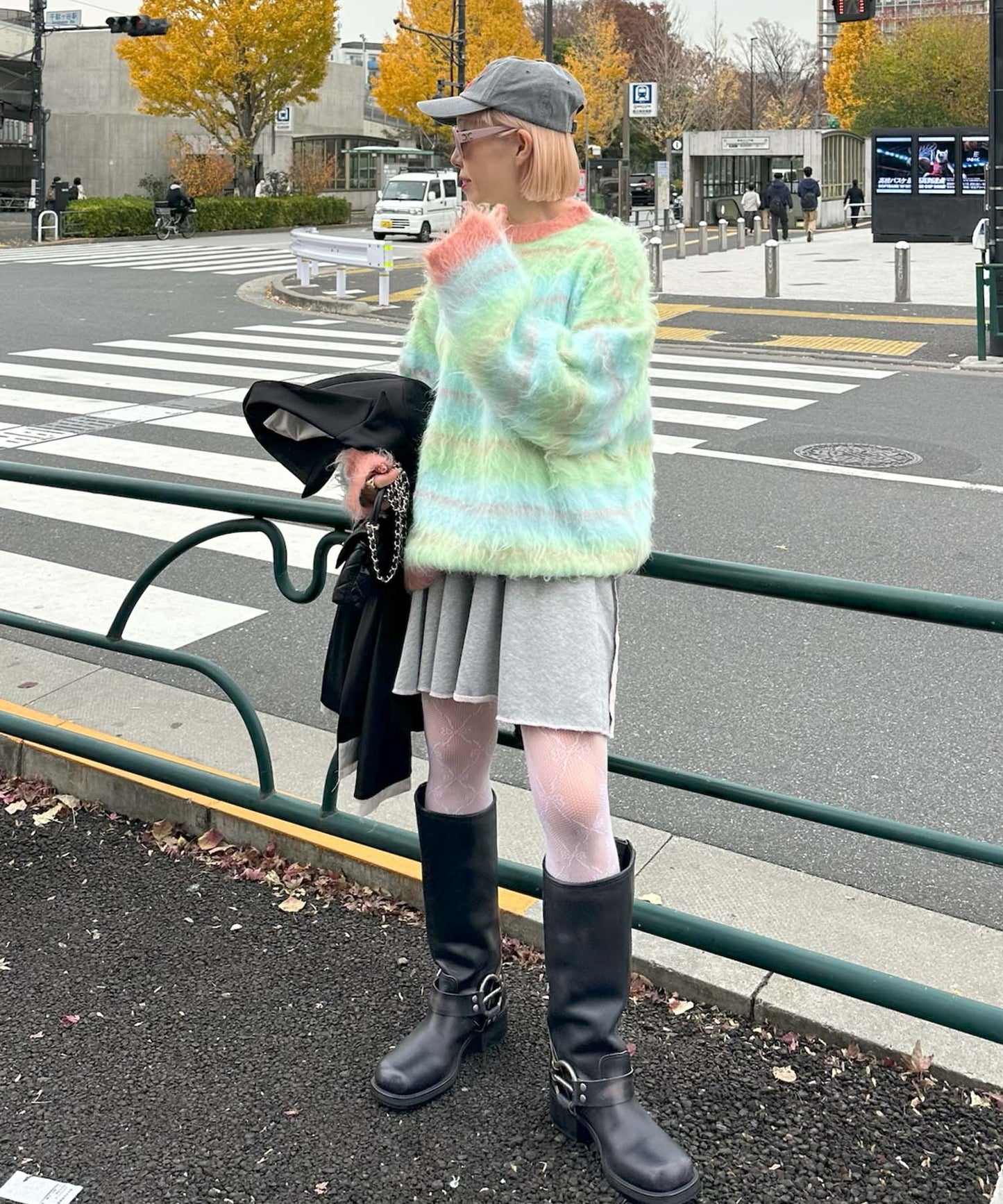 ダメージスウェパンとフレアスカートのセット【グレー】