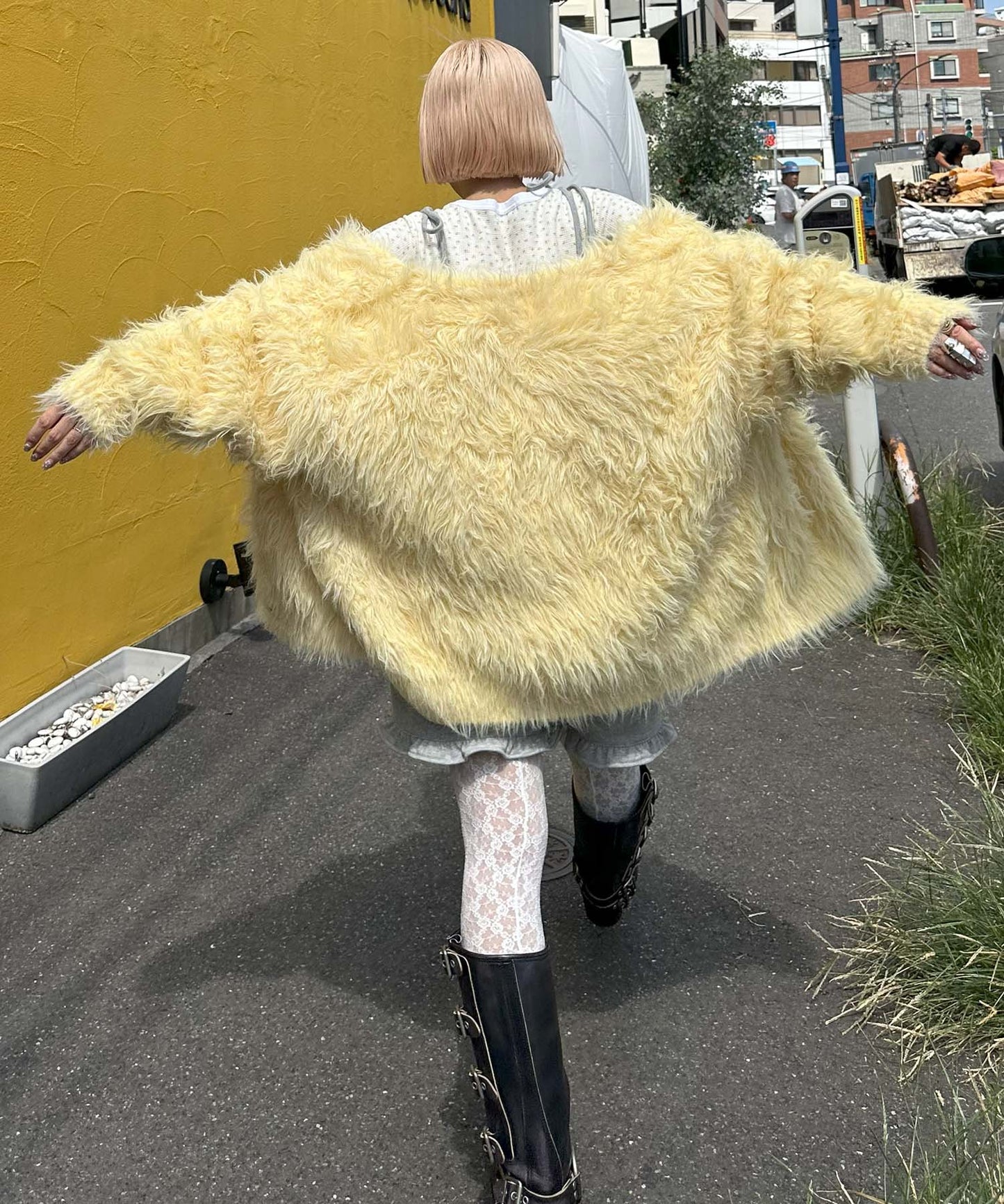 ふっさふさ過ぎるBIGカーデ【イエロー】