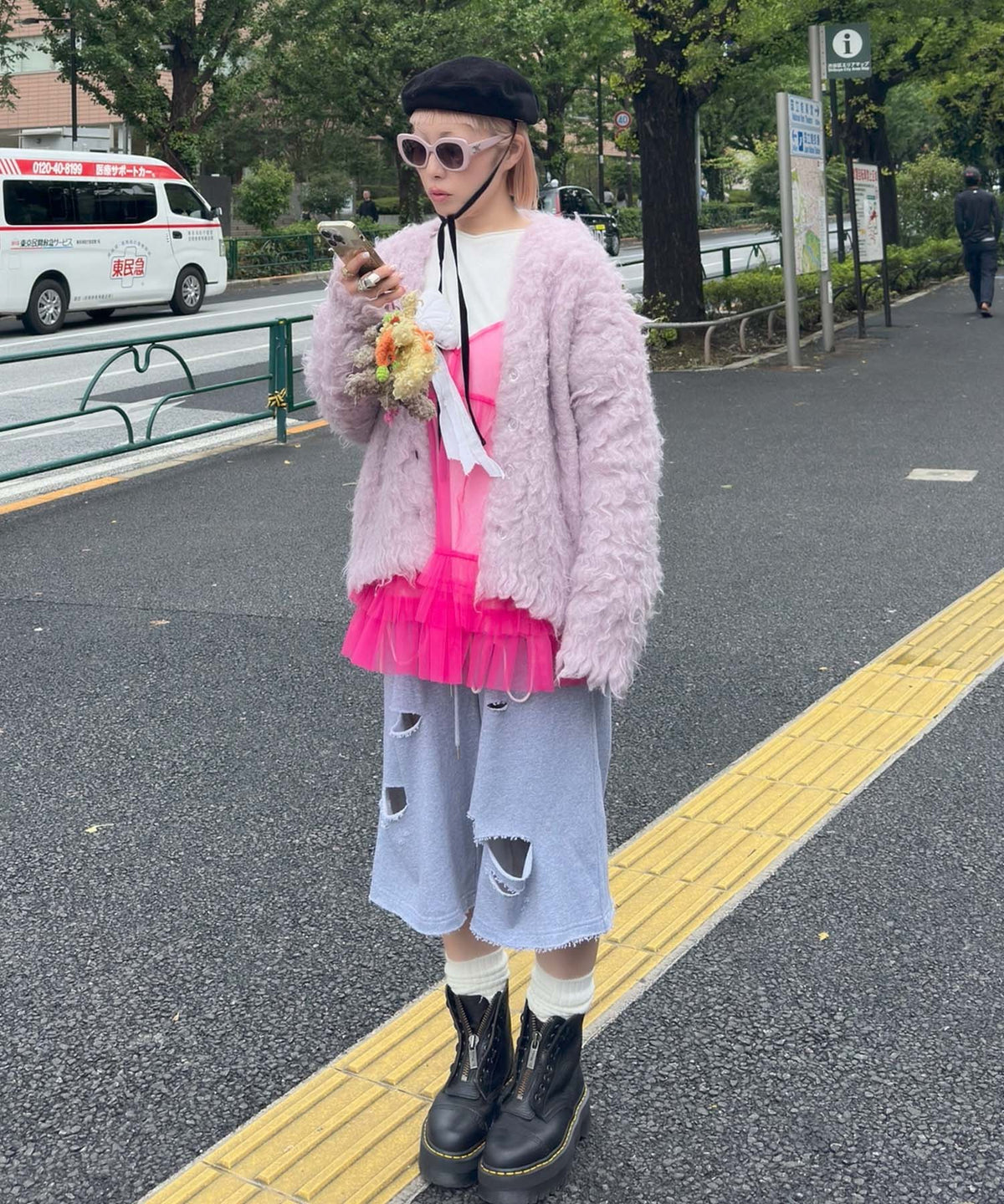 レイヤードが楽しいフリフリチュールキャミ【ピンク】