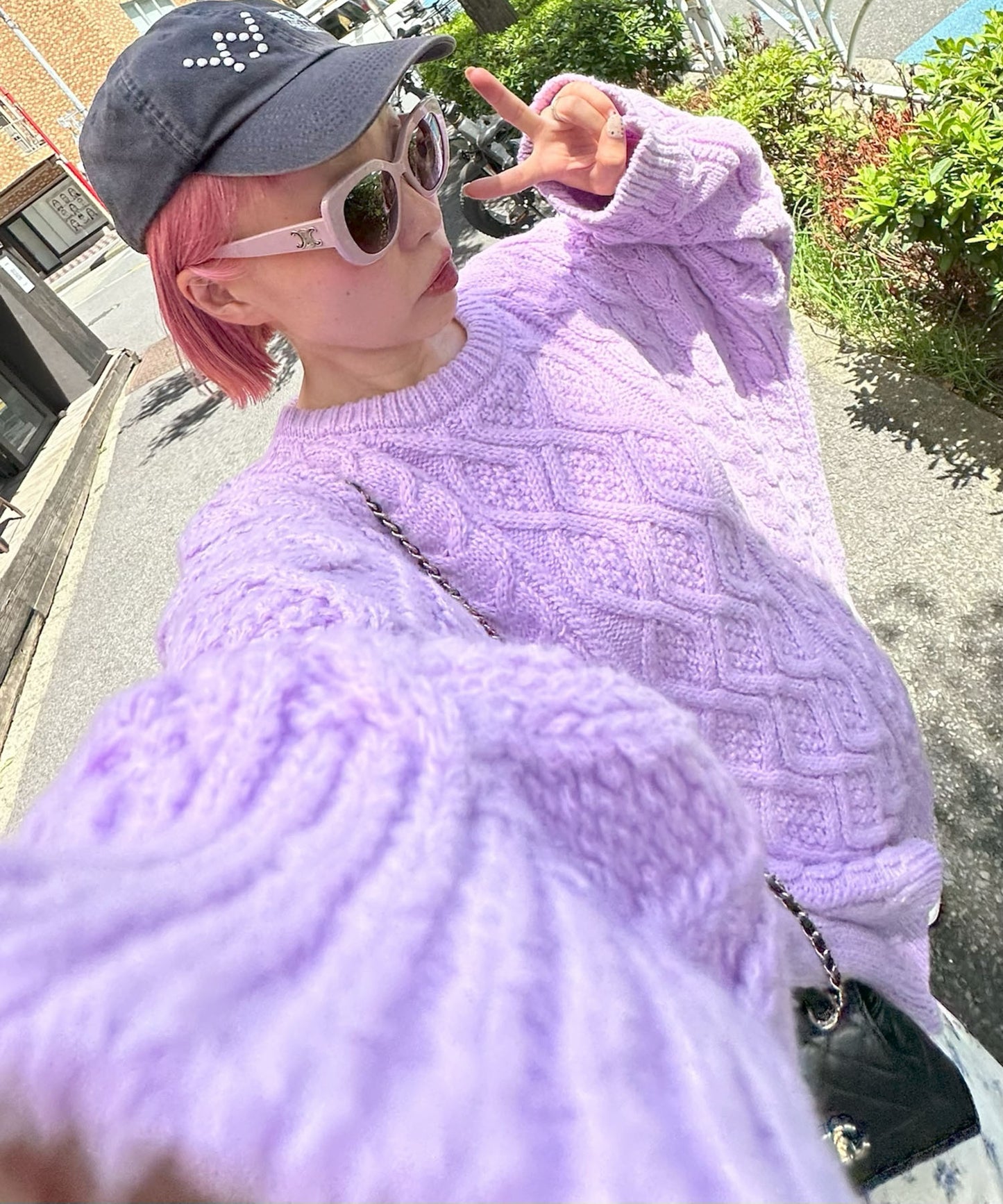 モンスターケーブルニットプルオーバー【ラベンダー】