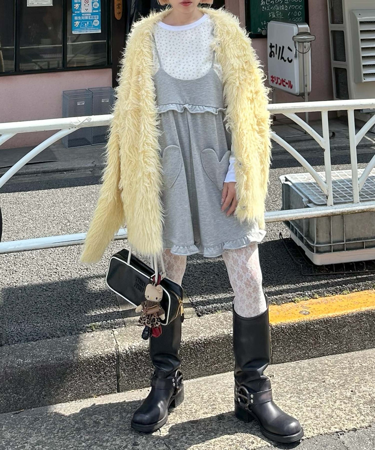 ふっさふさ過ぎるBIGカーデ【イエロー】