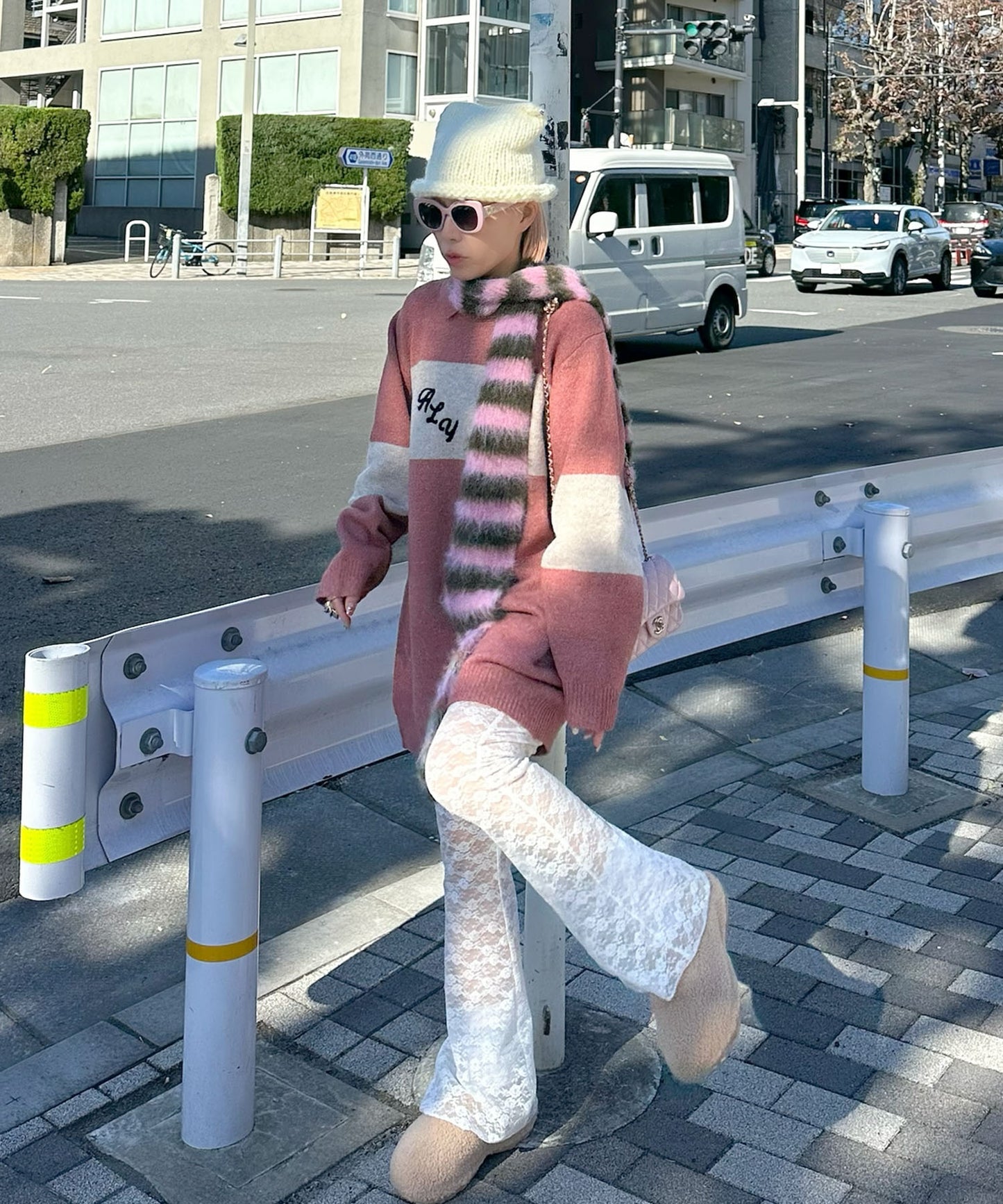 ALYポロワンピ【ピンク】
