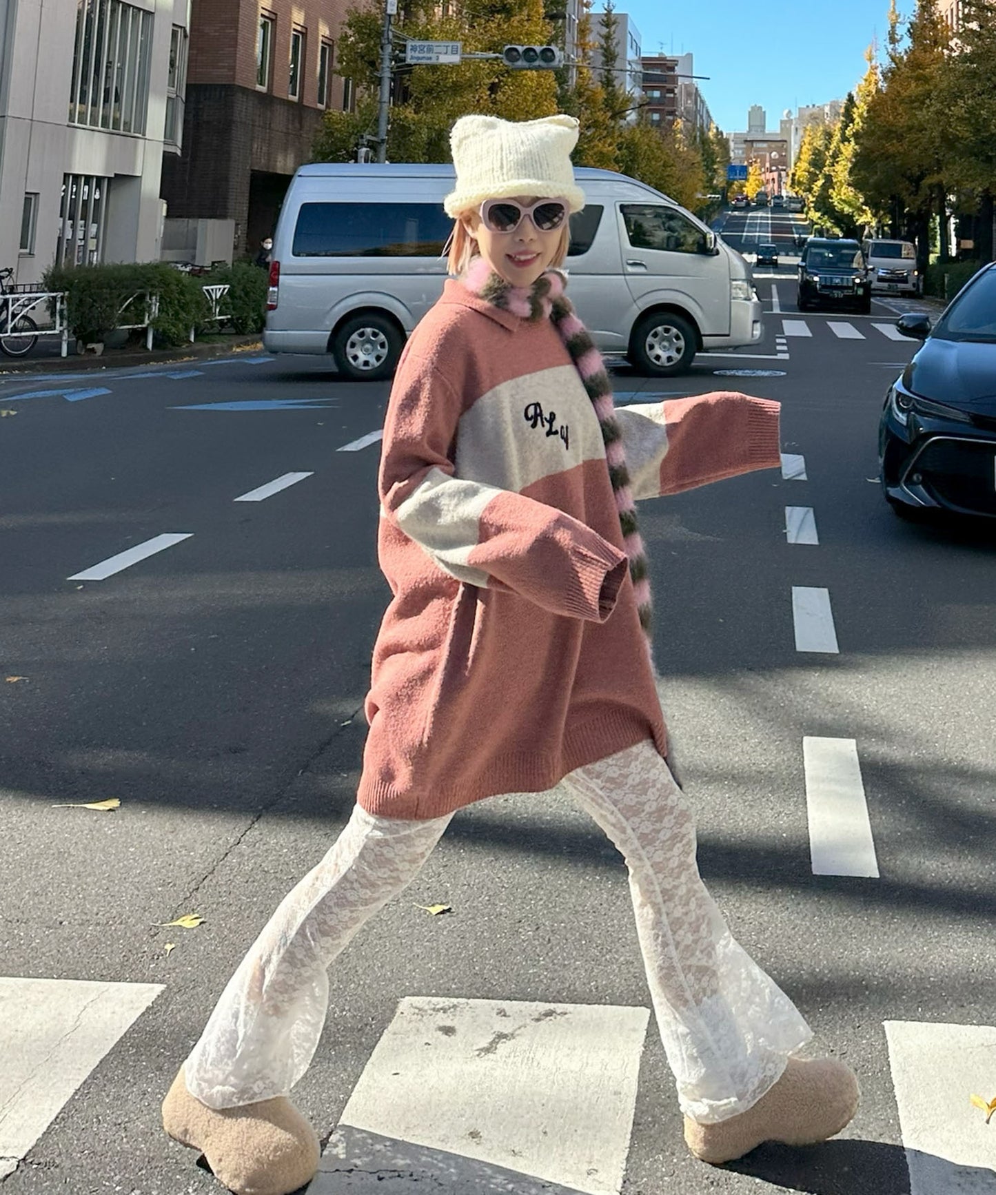 ALYポロワンピ【ピンク】