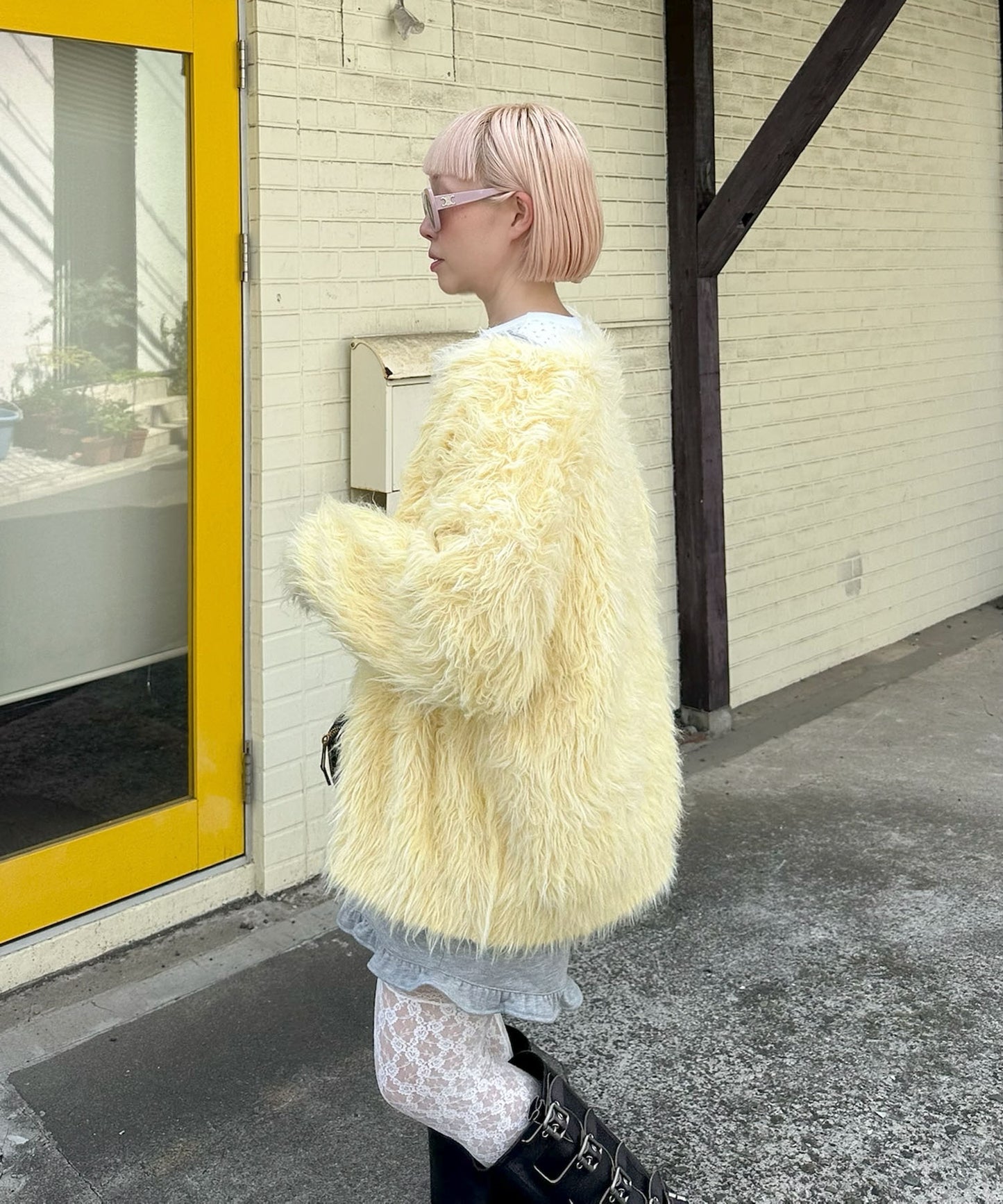 ふっさふさ過ぎるBIGカーデ【イエロー】