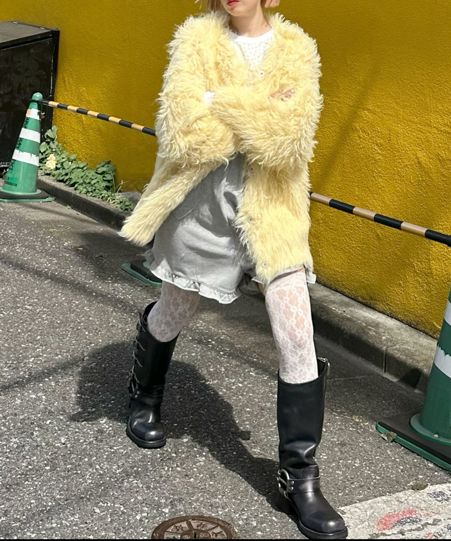ふっさふさ過ぎるBIGカーデ【イエロー】