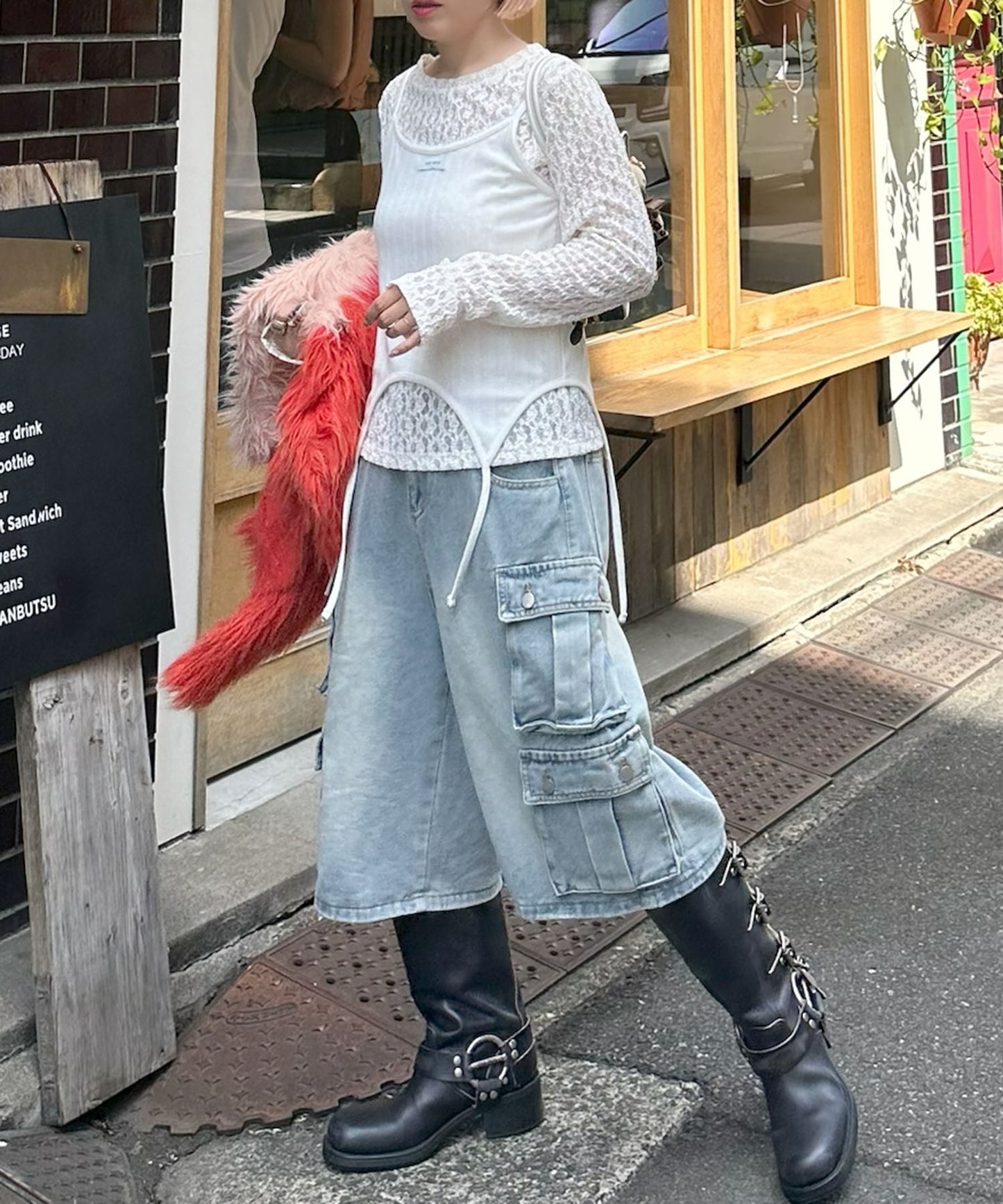 レーストップスとピロンキャミのセット【オフホワイト】