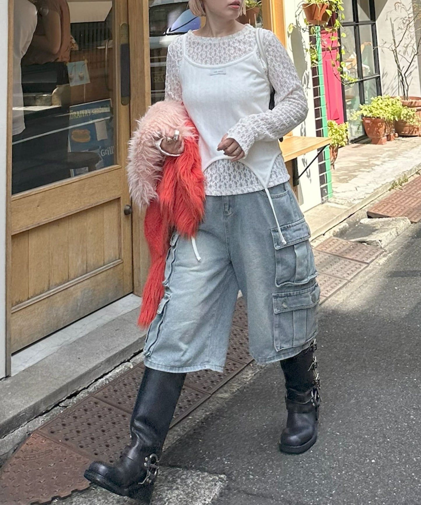 レーストップスとピロンキャミのセット【オフホワイト】