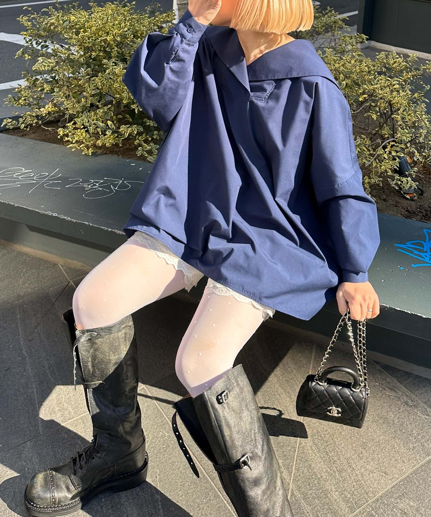 【リバイバル】メッセージセーラーシャツ【ネイビー】