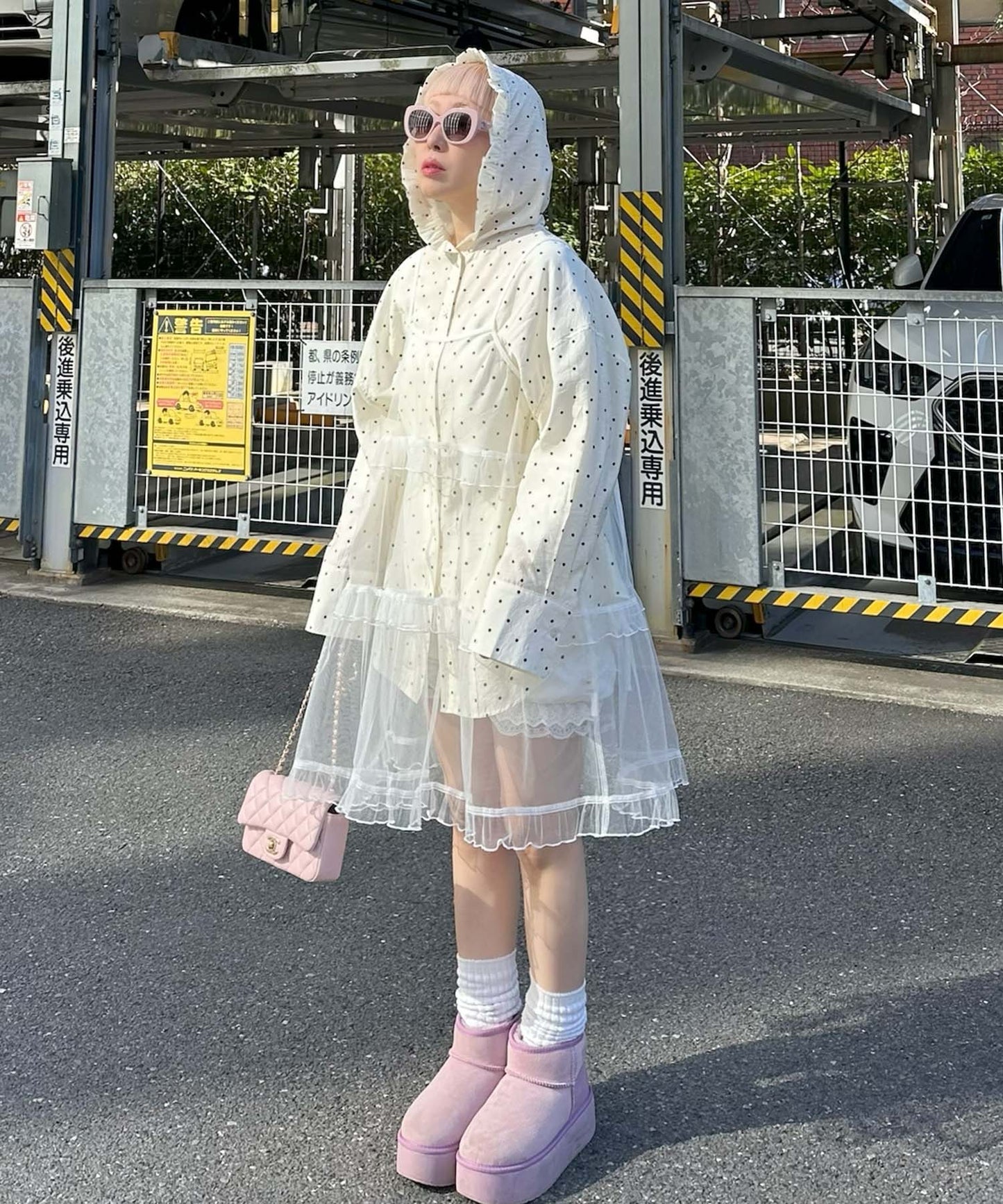 フリルティアードキャミワンピミニ【ホワイト】