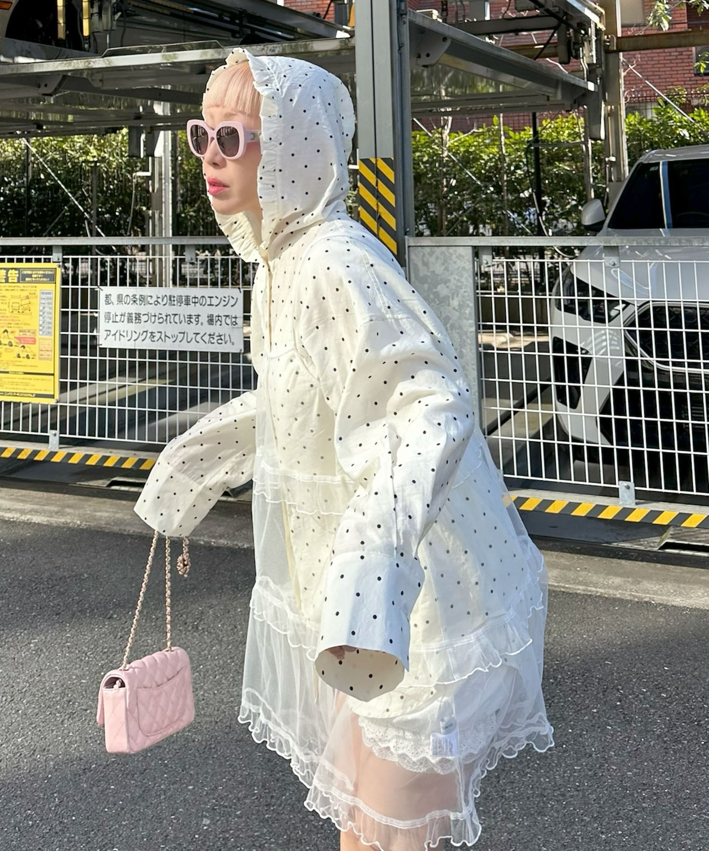 フリフリフードシャツ【ホワイト系】